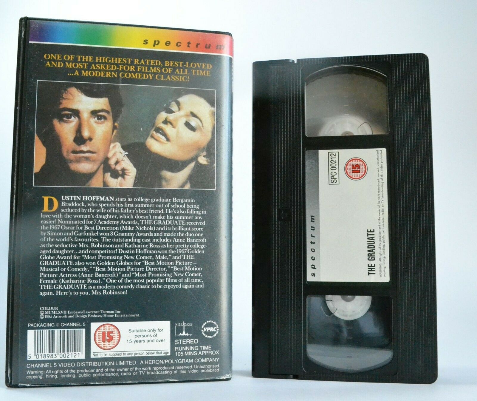 The Graduate (Spectrum): (1967) Romantic Drama Comedy - Dustin Hoffman - Pal VHS-