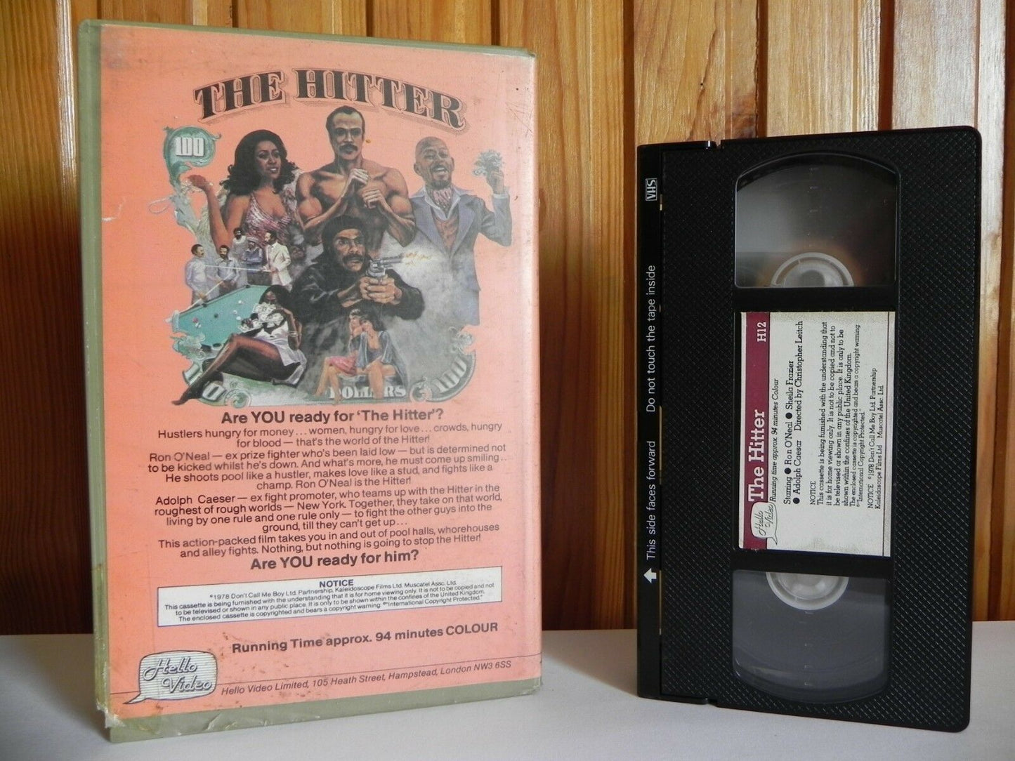 The Hitter - Hello Video - Action - Pre-cert - Ron O'Neal - Large Box - Pal VHS-