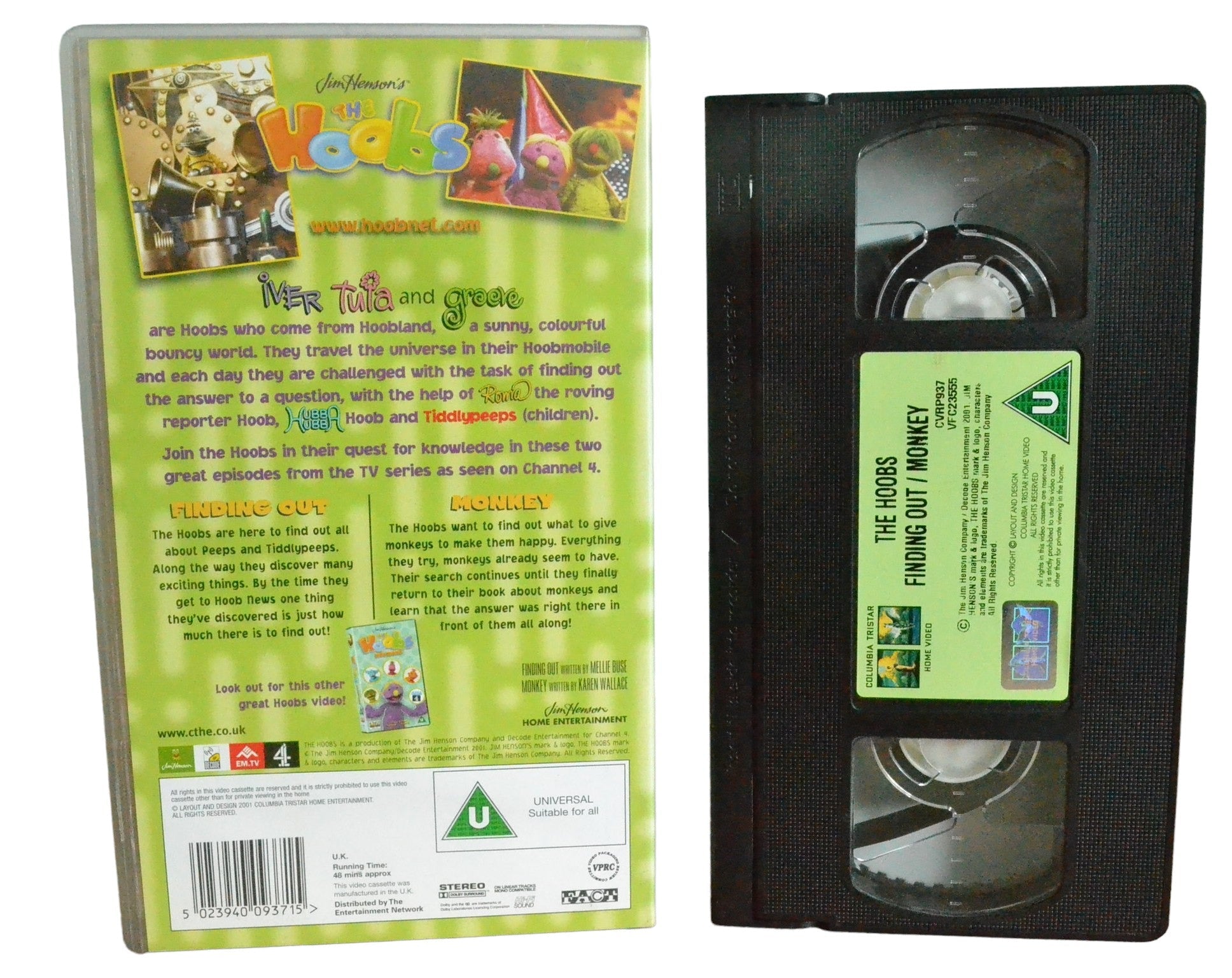 The Hoobs Finding Out / Monkey - Columbia Tristar Home Video - CVRP937 - Children - Pal - VHS-