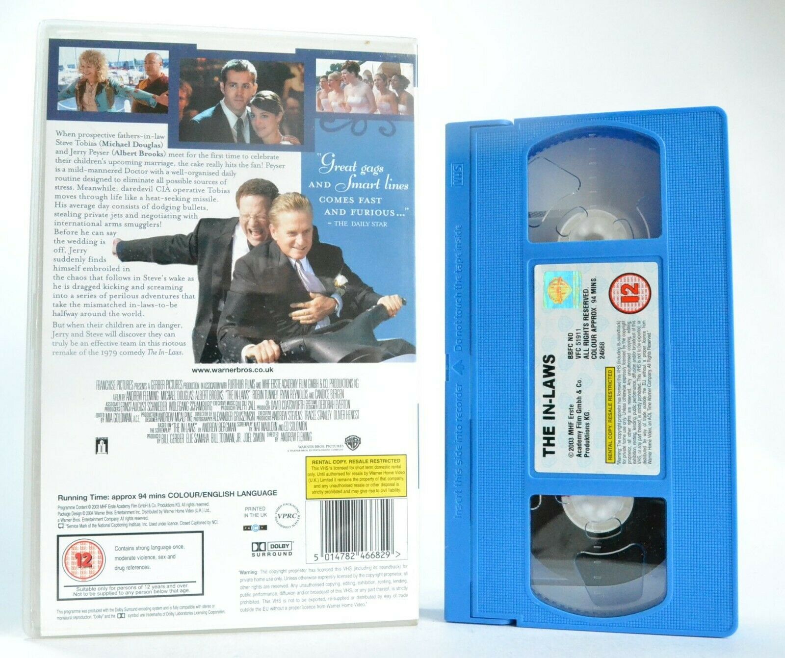 The In-Laws (2003): Wedding Comedy - Large Box - M.Douglas/R.Reynolds - Pal VHS-