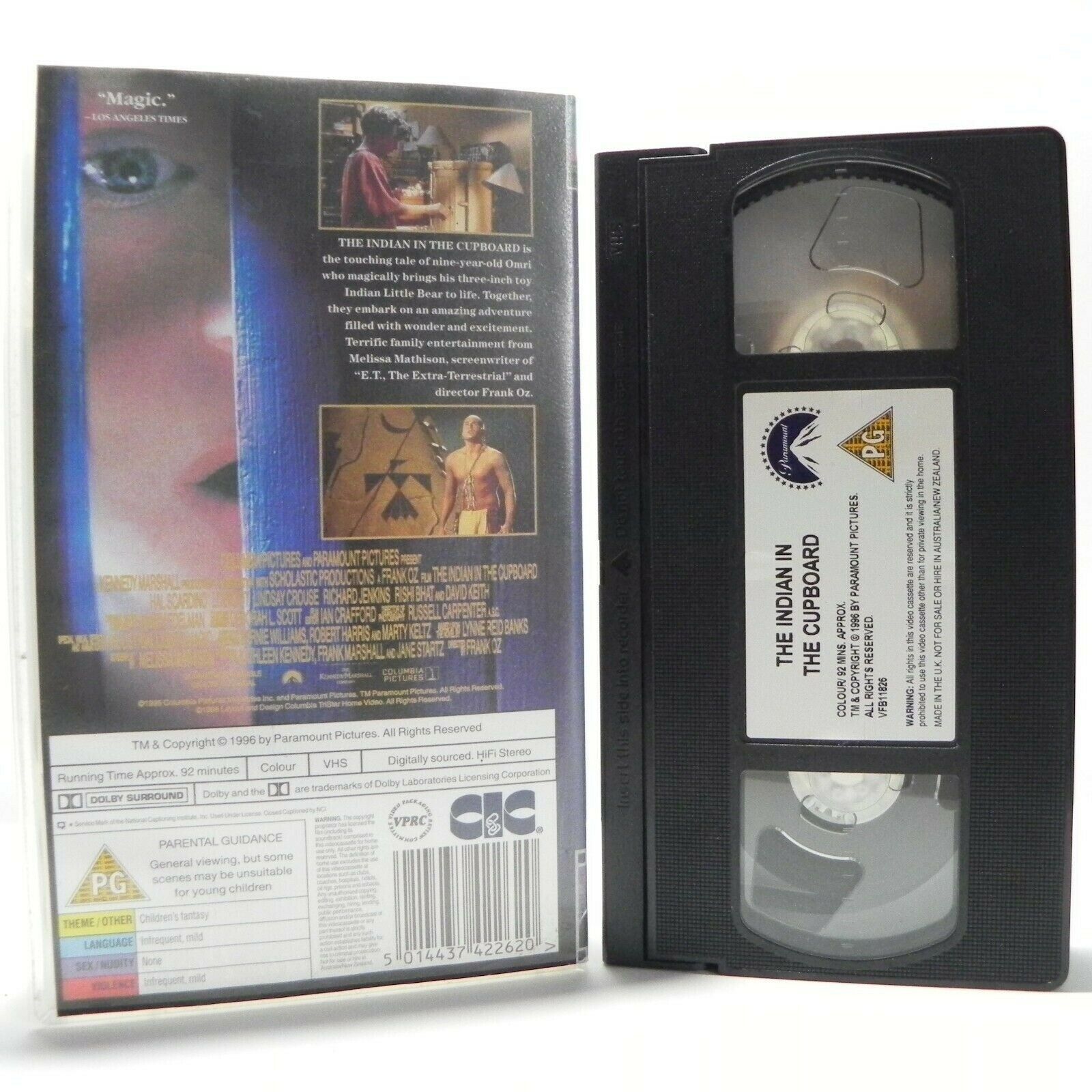 The Indian In The Cupboard - Family Entertainment - Amazing Adventure - Pal VHS-