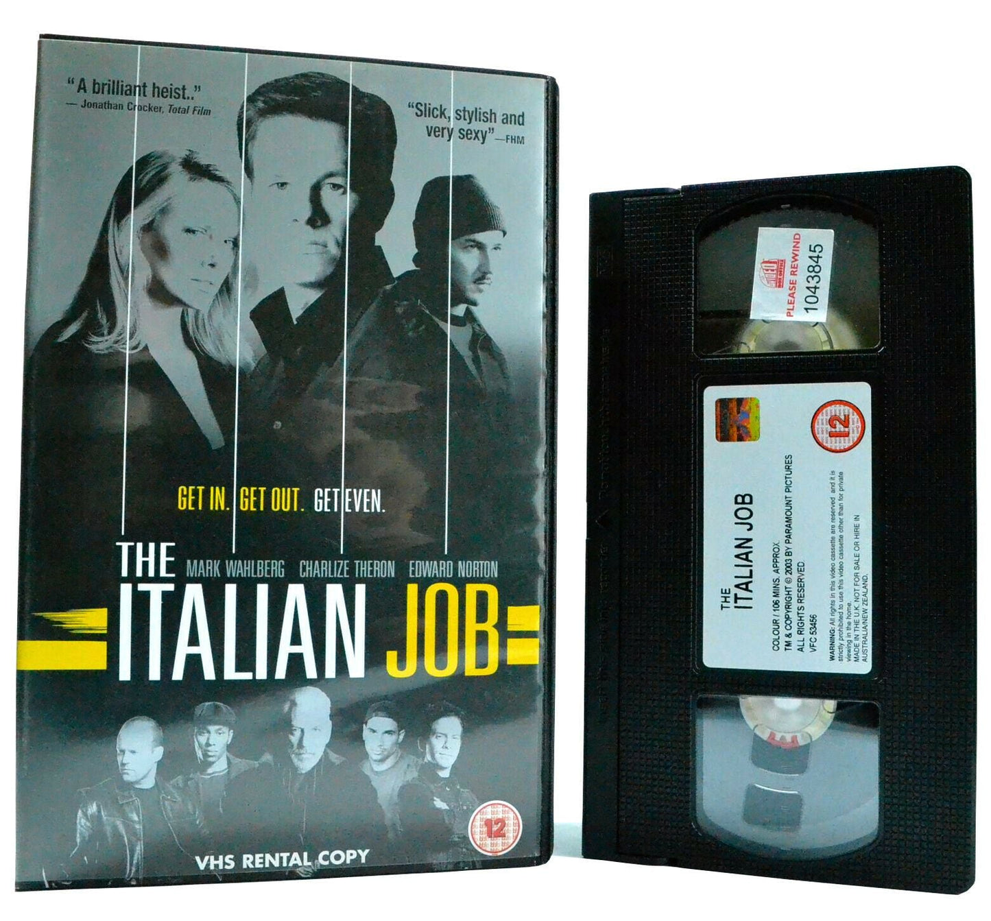 The Italian Job: Action (2003) - Large Box - Charlize Theron/Edward Norton - VHS-