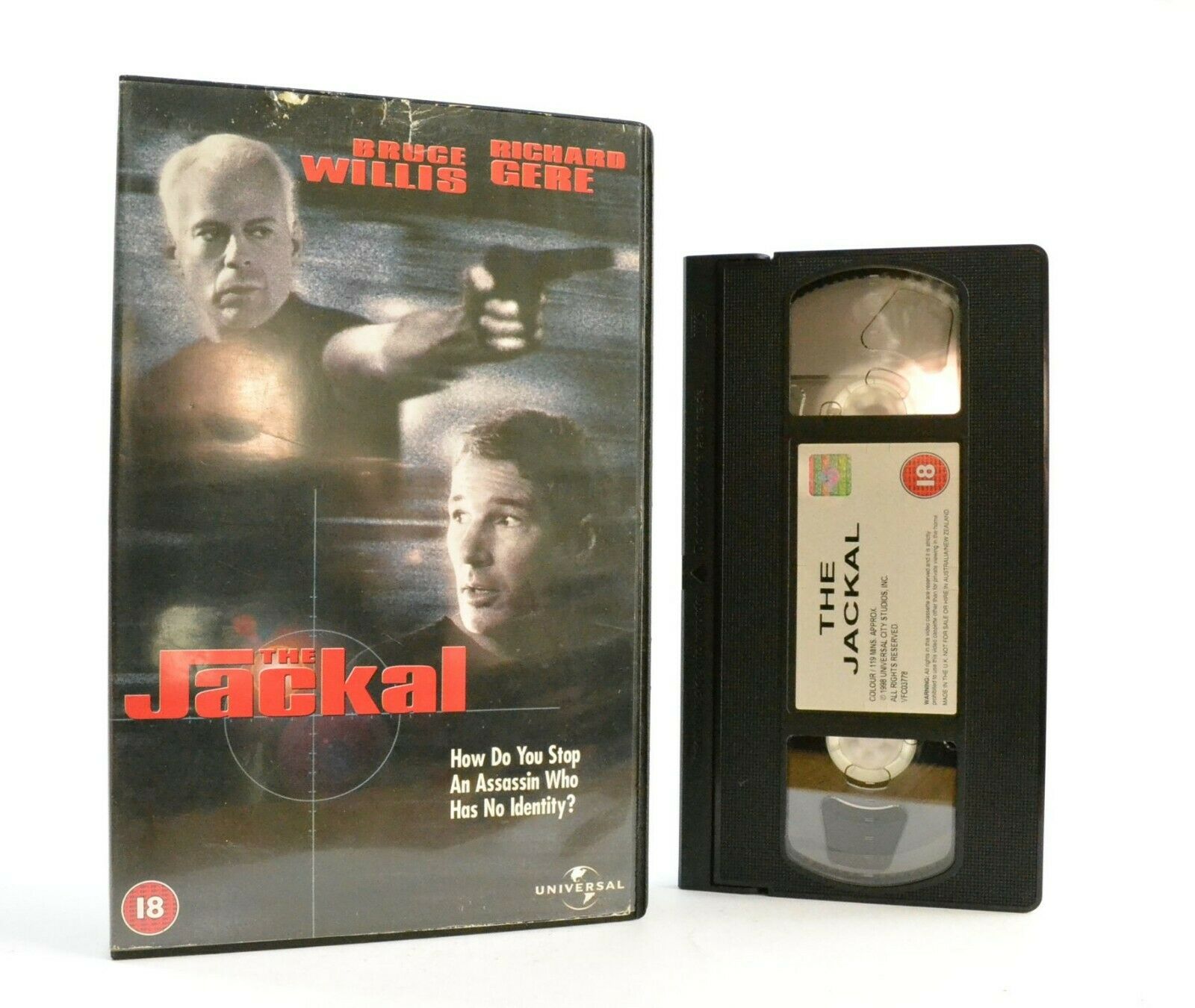 The Jackal: B.Willis Vs R.Gere - Hard Action/Thriller (1997) - Large Box - VHS-