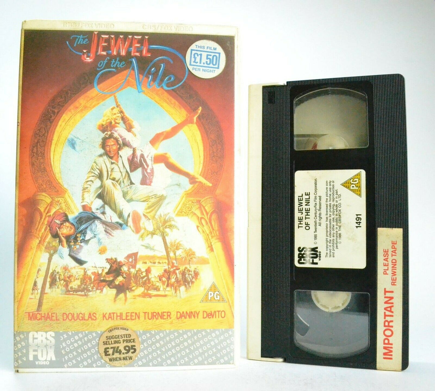 The Jewel Of The Nile: CBS/FOX (1985) - Action Comedy - Michael Douglas - VHS-