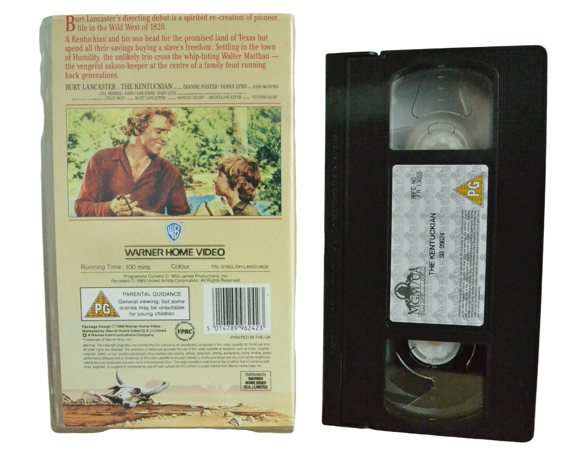 The Kentuckian - Burt Lancaster - Werner home video - Vintage - Pal VHS-