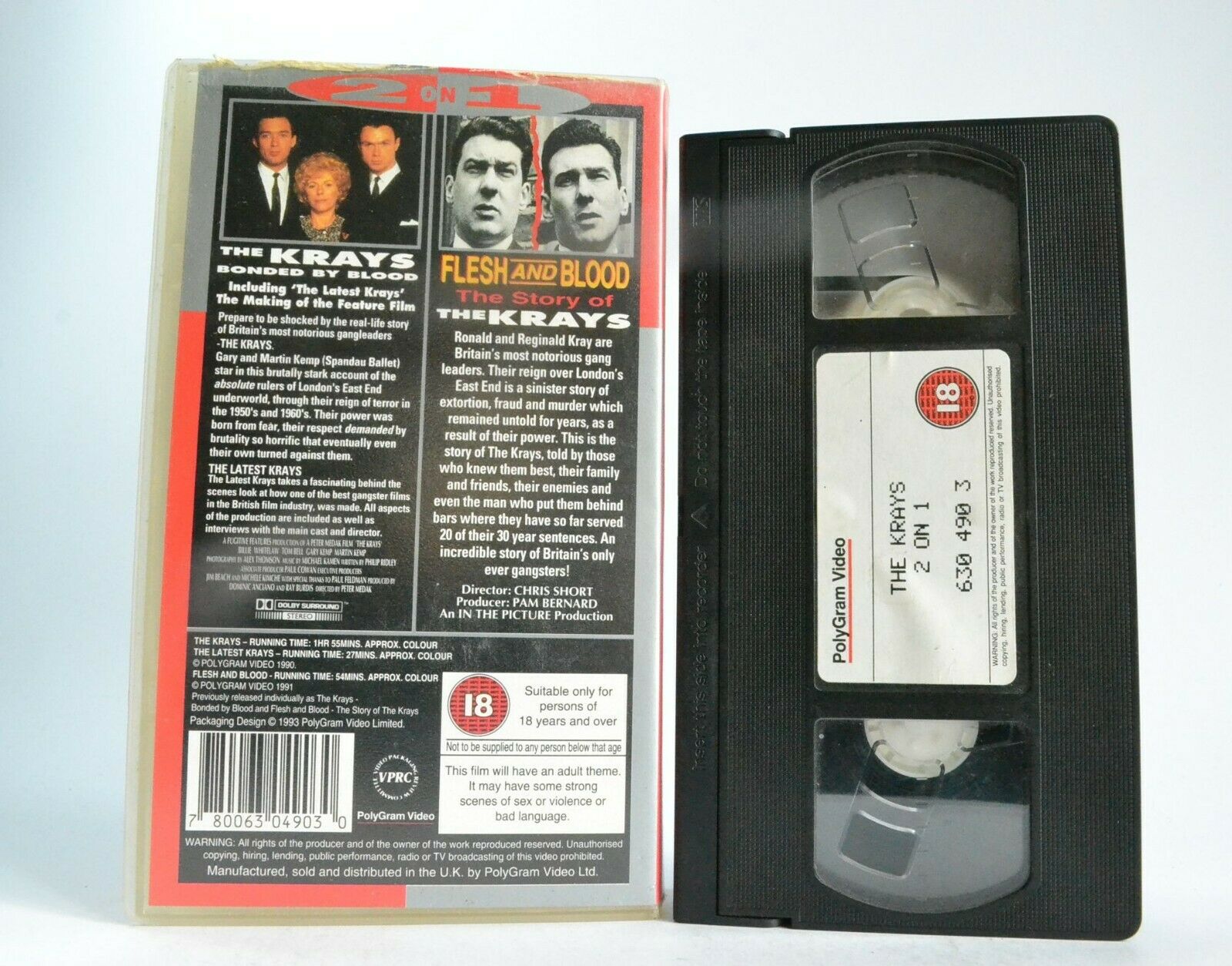 The Krays: Bonded By Blood / Flesh And Blood [Double Crime Action] - Pal VHS-