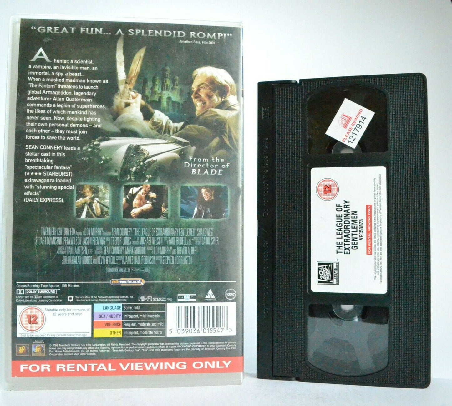 The League Of Extraordinary Gentlemen: Steampunk Film - Sean Connery - Pal VHS-