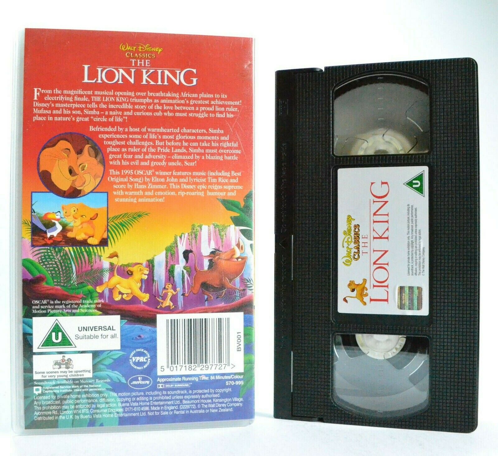 The Lion King: 1st Cinema Filler - Walt Disney Classic - Children's - Pal VHS-