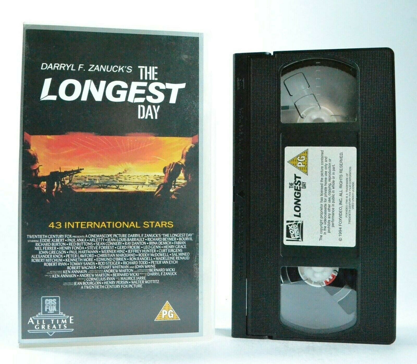 The Longest Day: (1962) War Drama - War World 2 - R.Burton/S.Connery - Pal VHS-