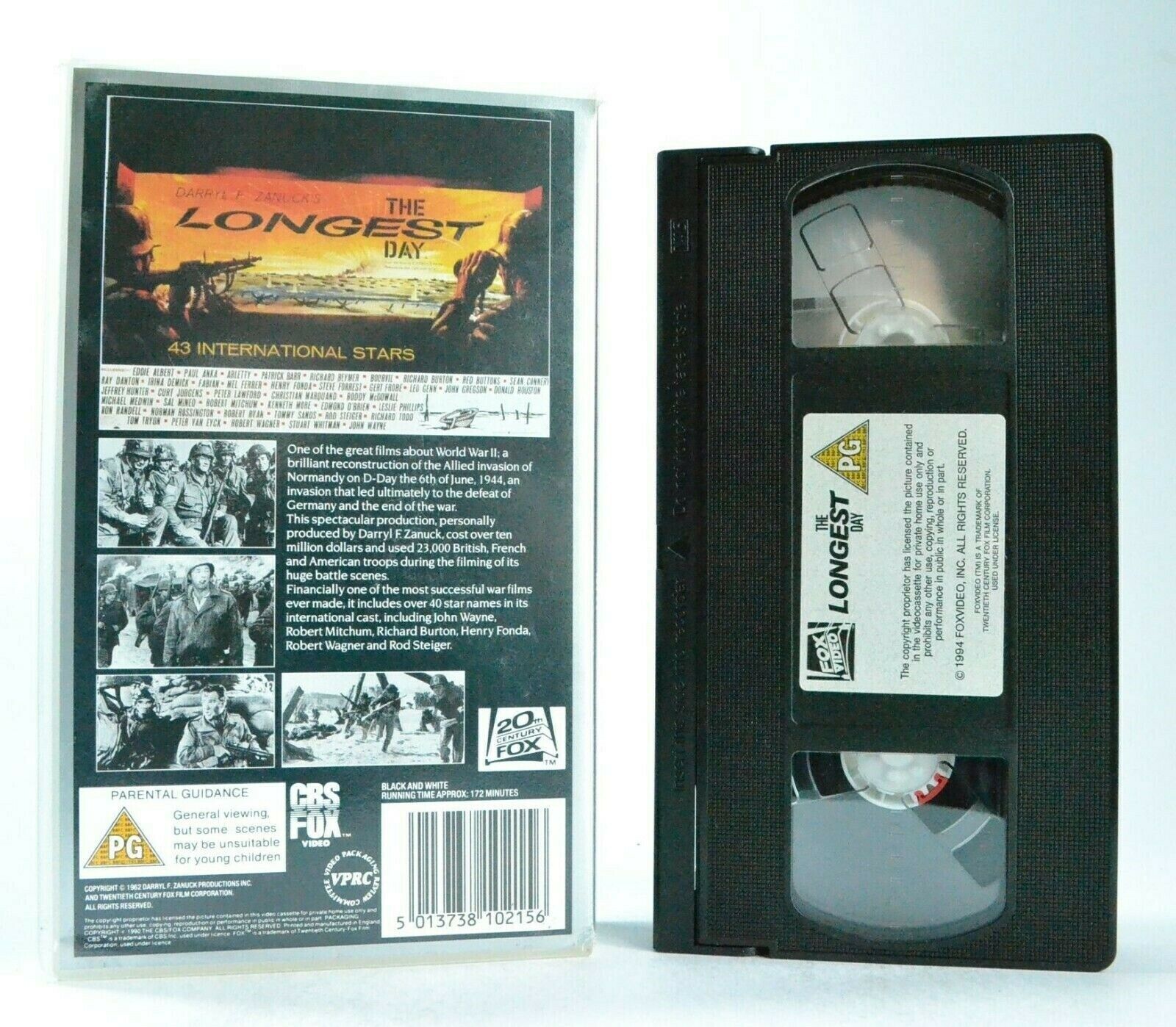 The Longest Day: (1962) War Drama - War World 2 - R.Burton/S.Connery - Pal VHS-