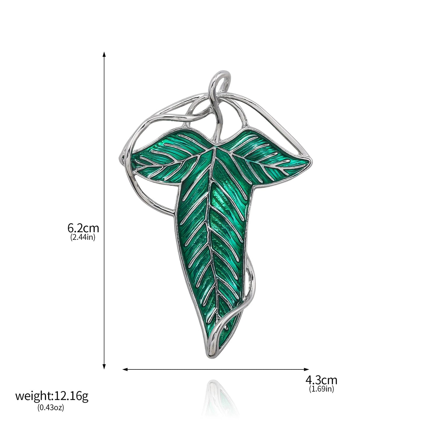 The Lord of the Rings - Green Leaves of Lorien Brooch - Pin Elf King Tolkien - Galadriel Legolas Aragorn Badge Gifts-X00570-