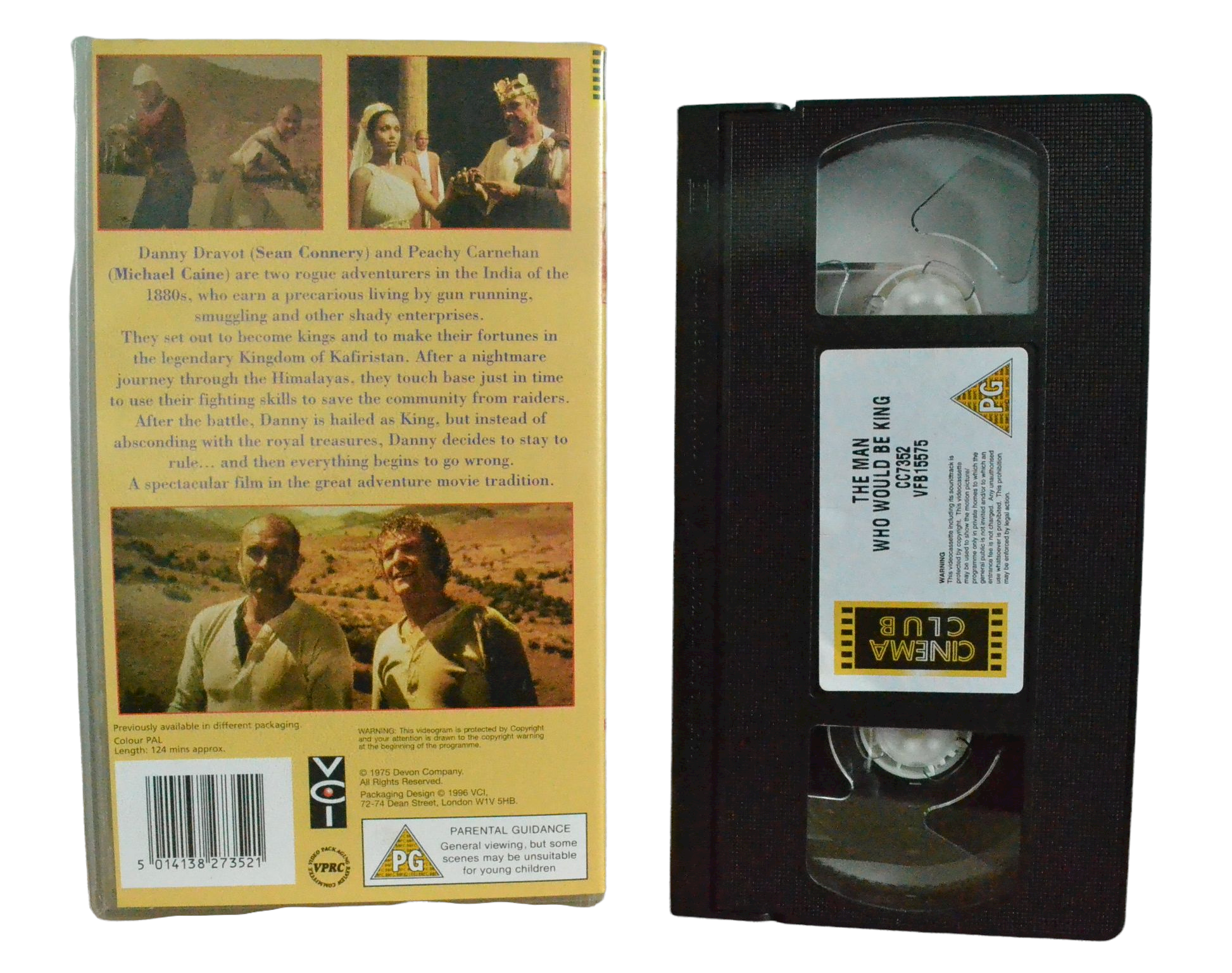 The Man Who Would Be King - Sean Connery - Cinema Club - Vintage - Pal VHS-