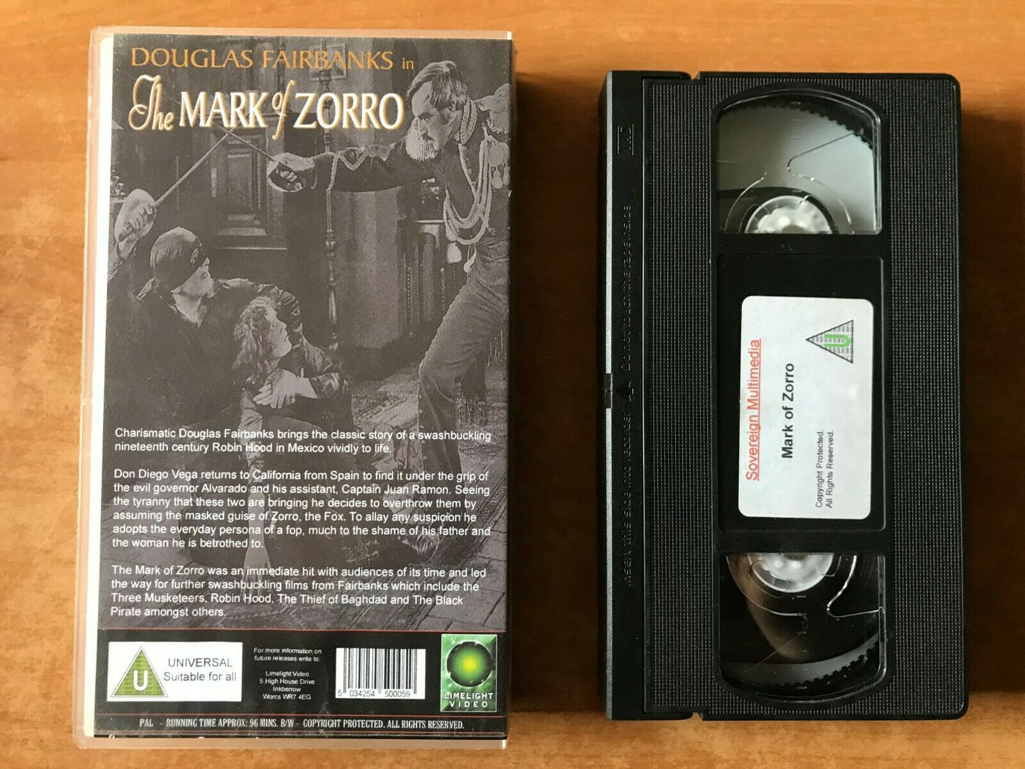 The Mark Of Zorro: (1920) Swashbuckling Action - Fairbanks / Noah Berry - VHS-