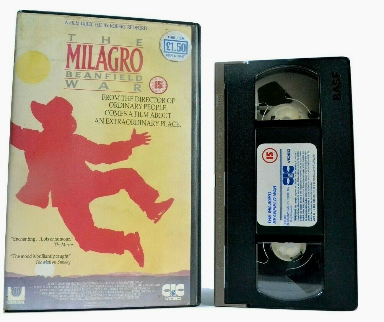 The Milagro Beanfield War: Robert Redford & (1988) Ensemble Cast - Dramedy - VHS-