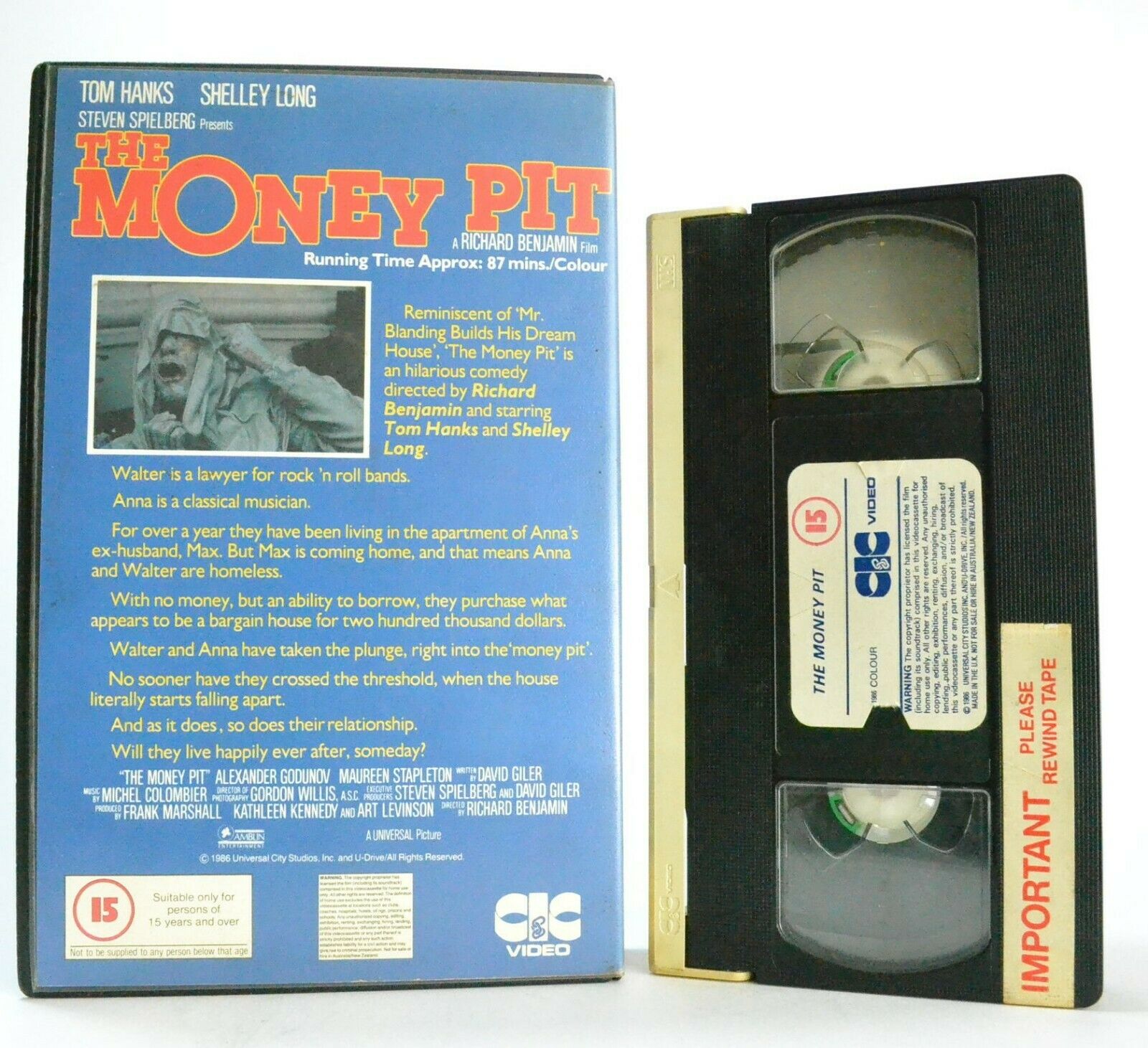 The Money Pit: CIC Video (1986) - Comedy - Large Box - T.Hanks/S.Long - Pal VHS-