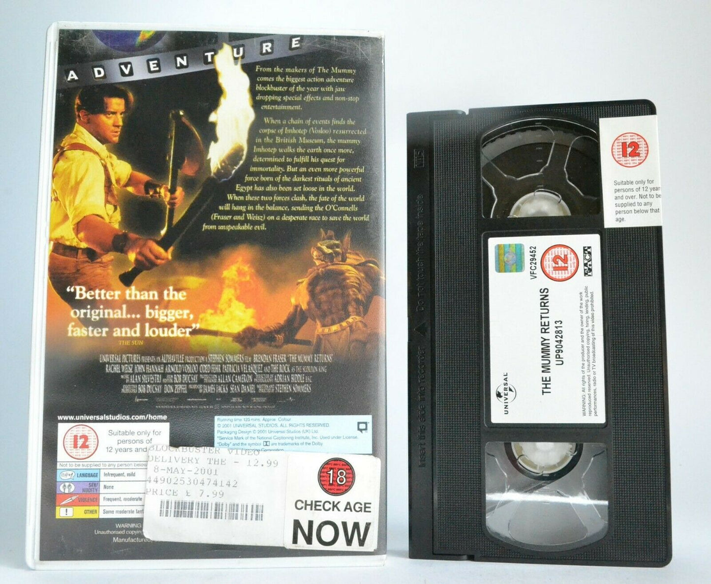 The Mummy Returns (2001): Adventure Is Reborn - Large Box - Brendan Fraser - VHS-