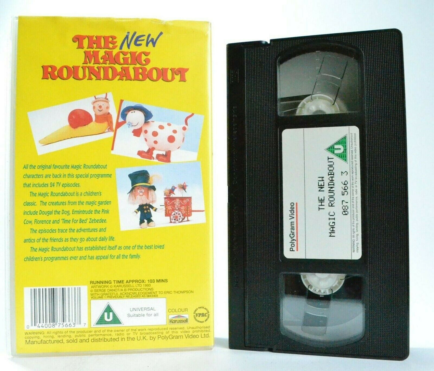 The New Magic Roundabout: 24 Episodes - Educational - Learn - Kids - Pal VHS-