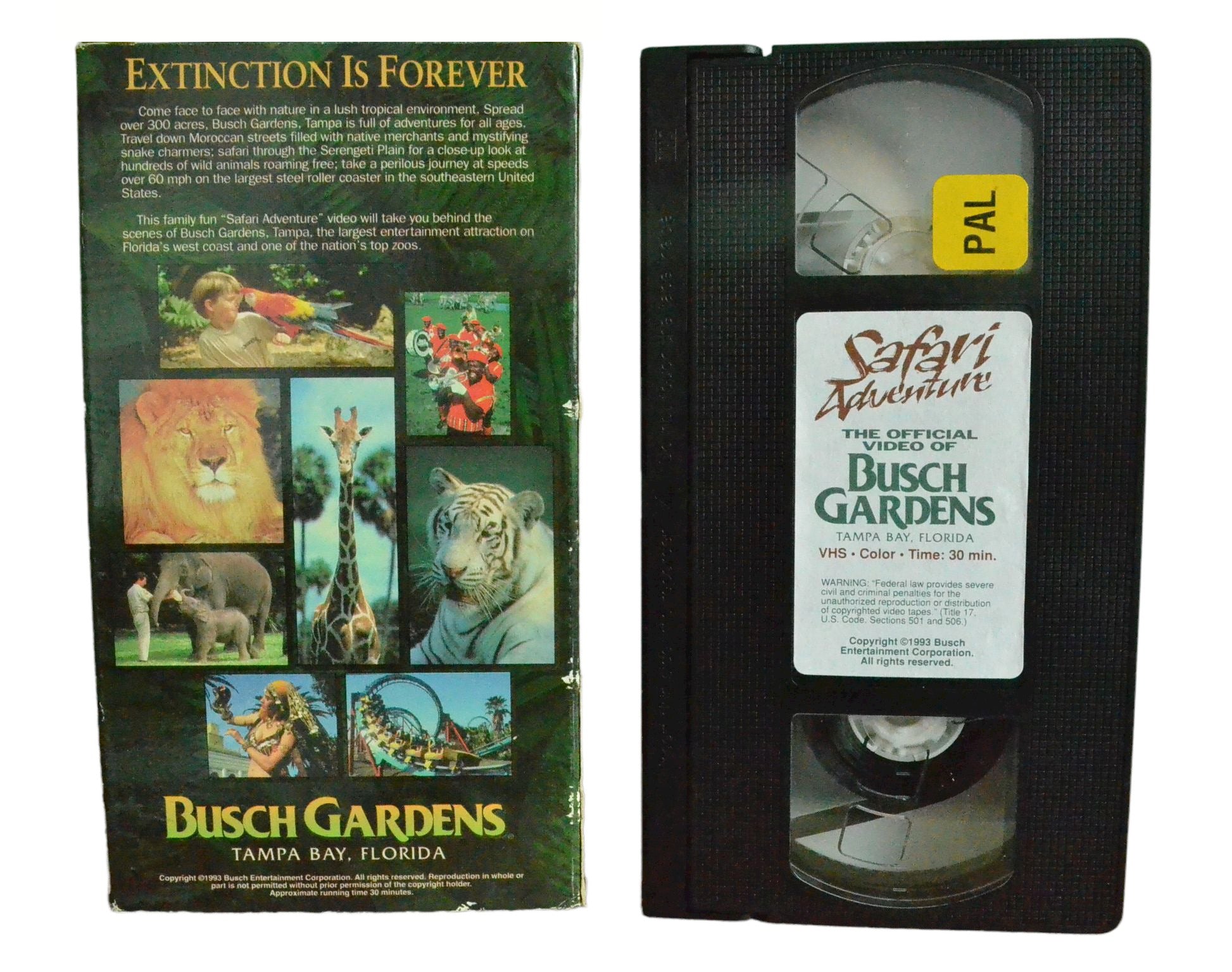 The Official Video of Busch Gardens - Carton Box - Pal VHS-