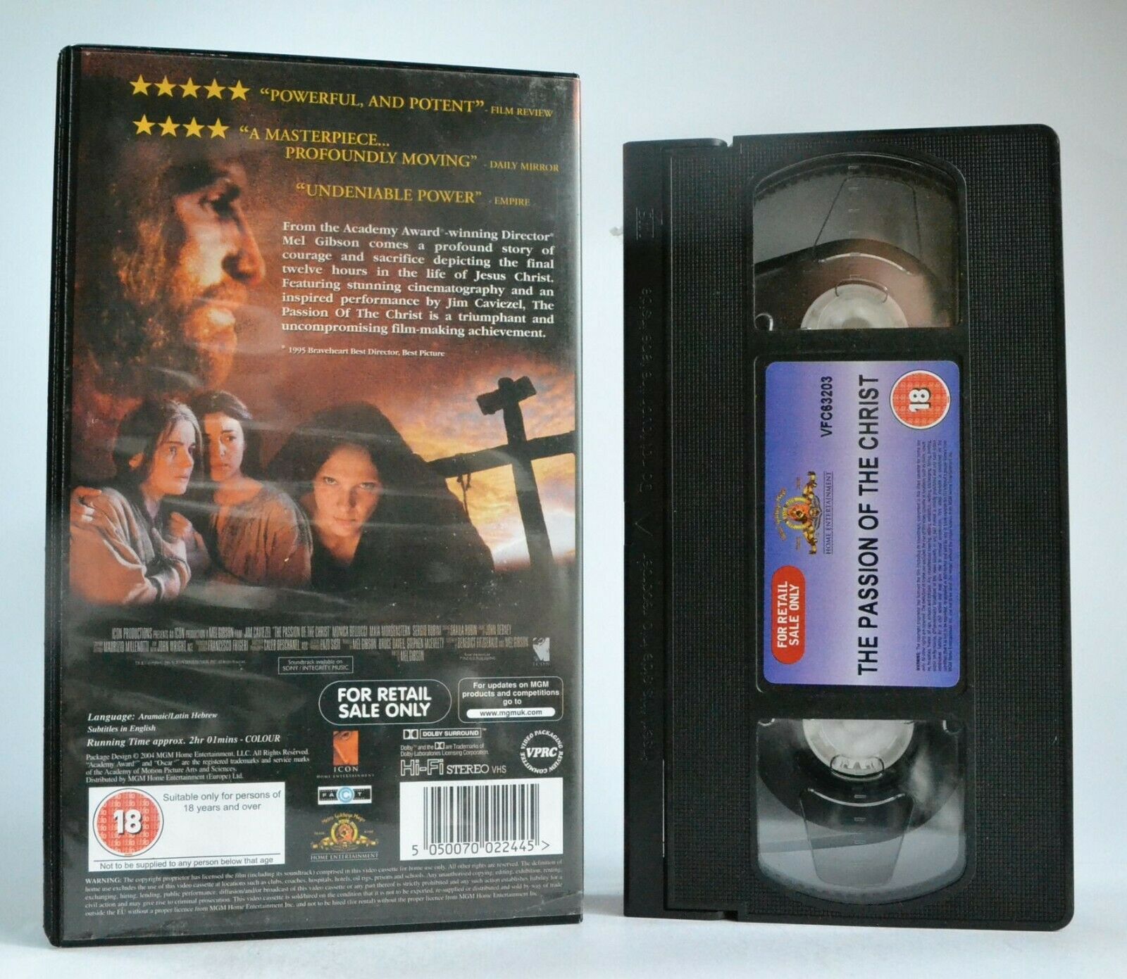 The Passion Of The Christ (2004): An Mel Gibson Film - Biblical Drama - Pal VHS-