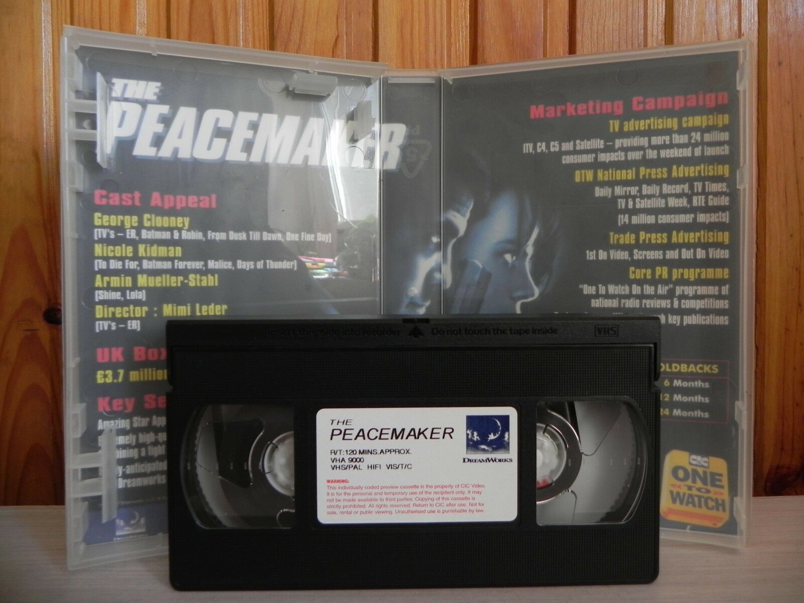 The Peacemaker - Clooney - Crime, Action, Thriller - Sample Copy Video - Pal VHS-