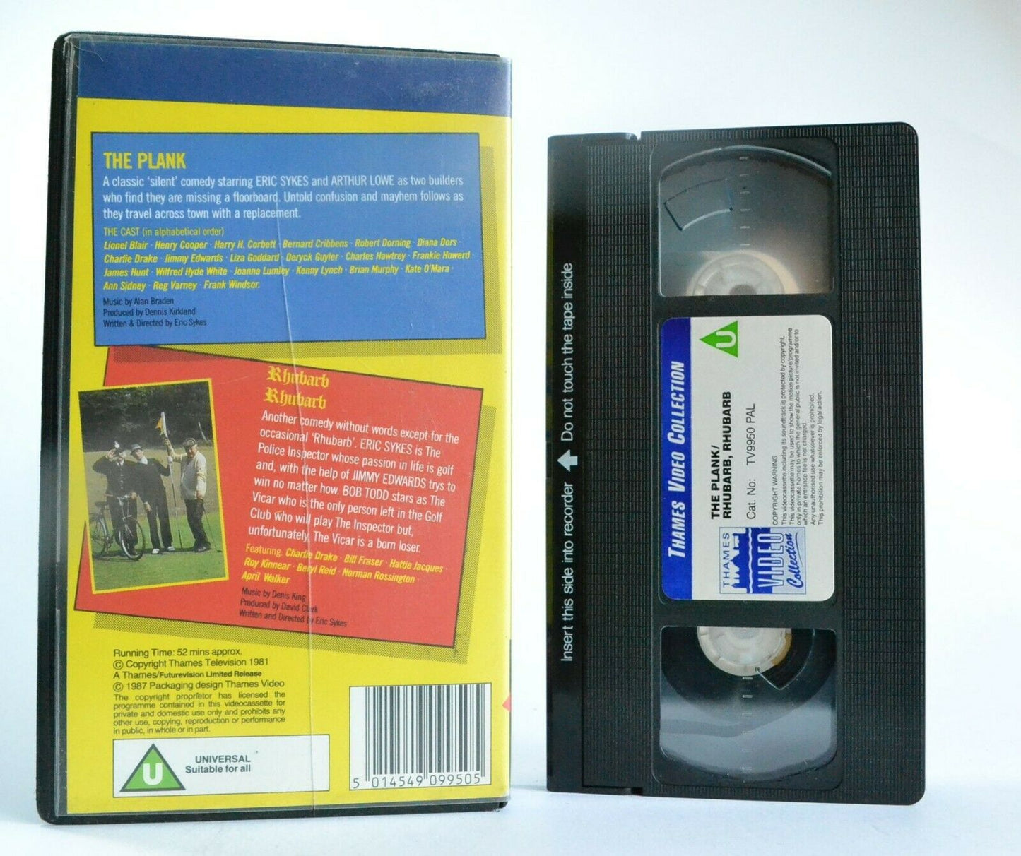 The Plank/Rhubarb, Rhubarb: Silent Comedy's - Eric Sykes/Arthur Lowe - Pal VHS-