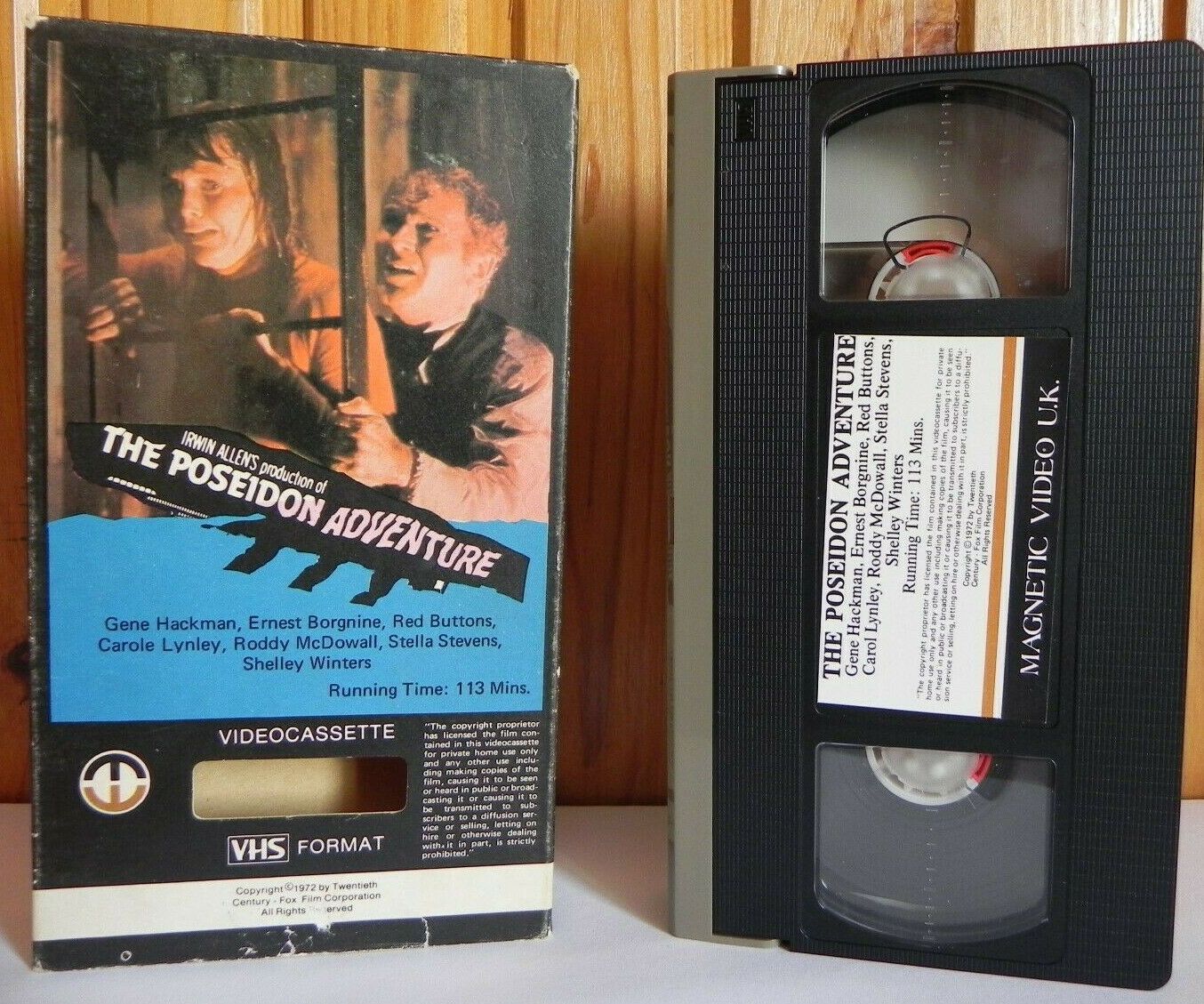 The Poseidon Adventure - Magnetic Video - Adventure - G.Hackman - Pre-Cert VHS-