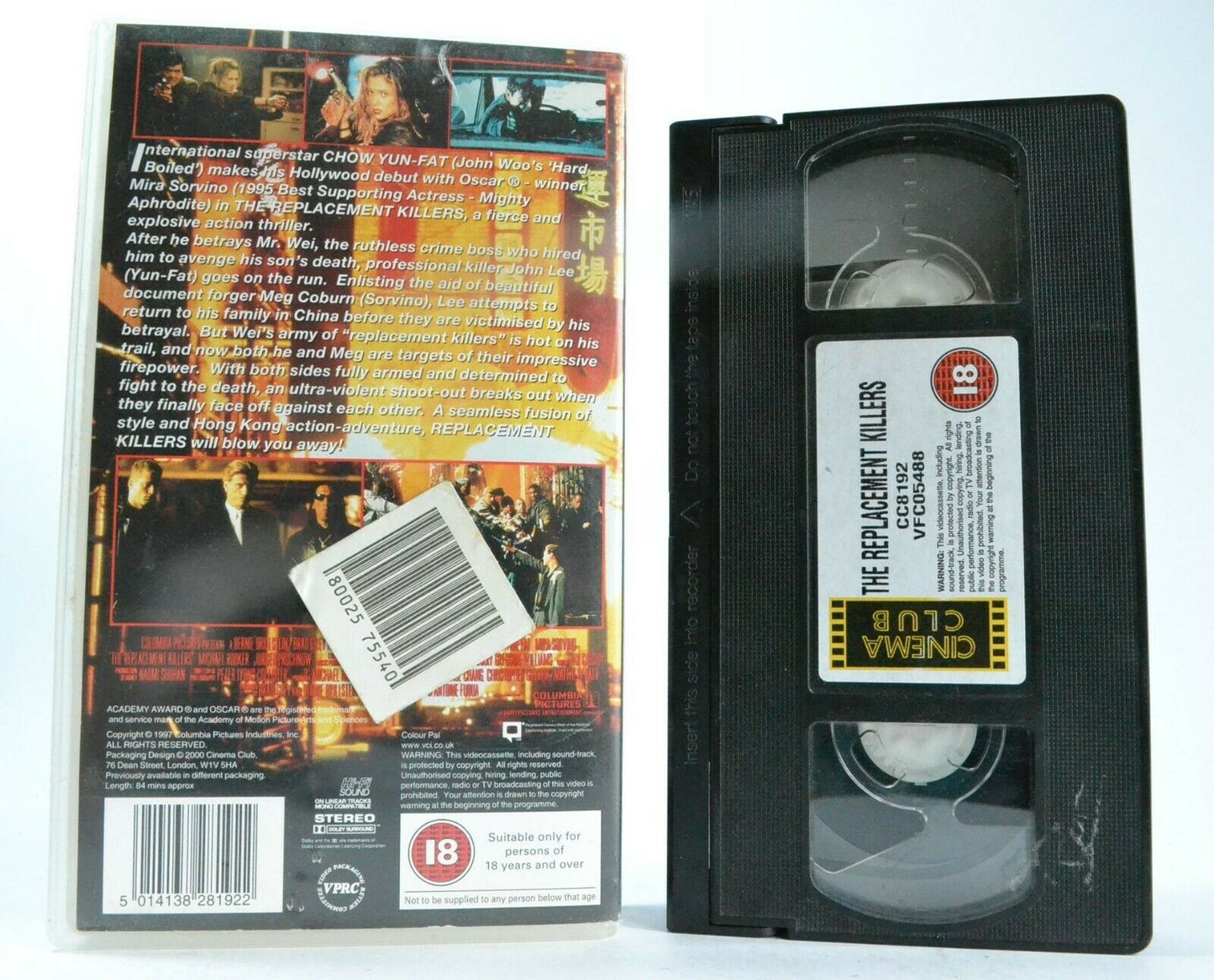 The Replacement Killers: Anti Hero Action - Chow Yun-Fat / Mira Sorvino - VHS-