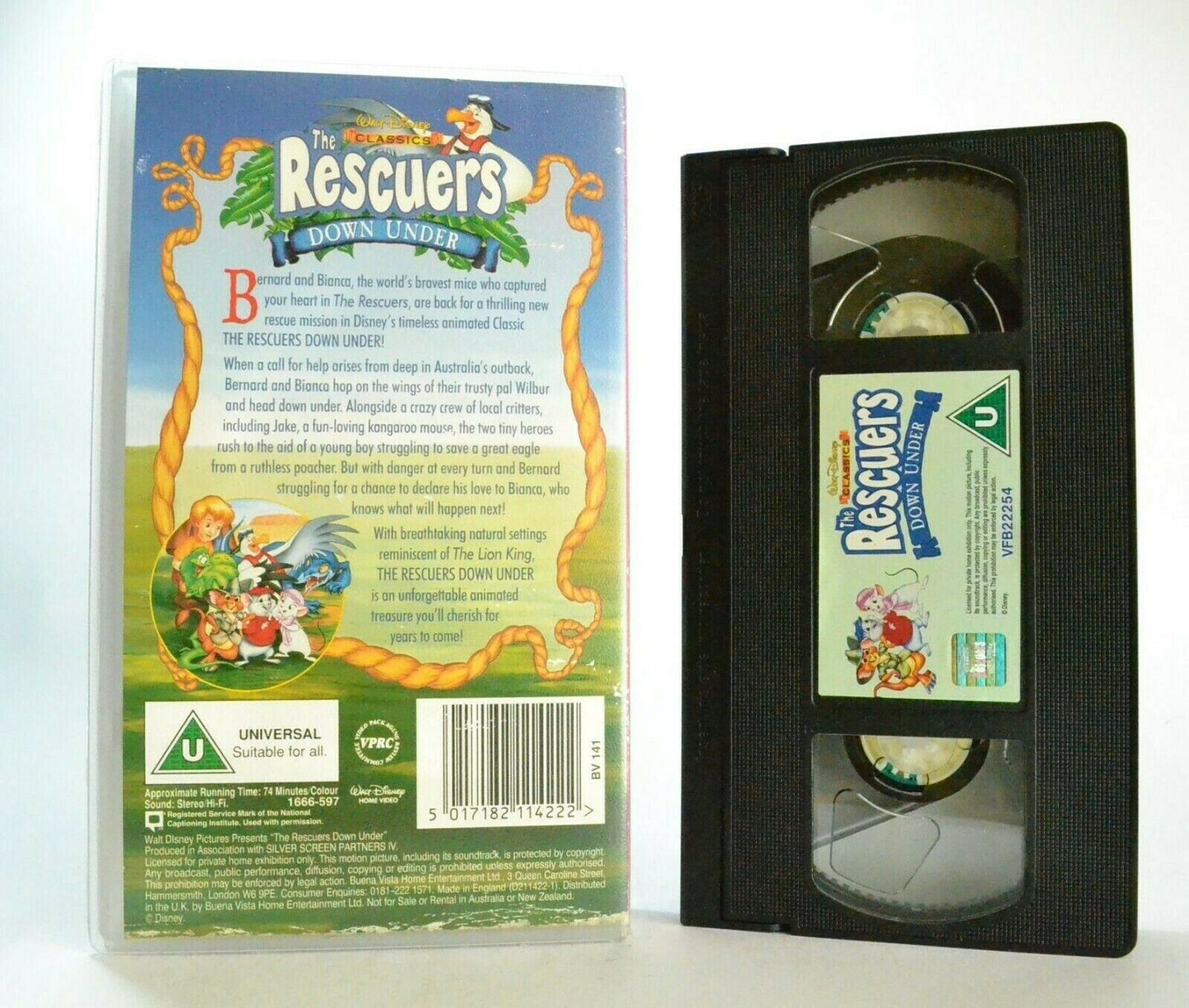 The Rescuers: Down Under - Walt Disney Classic - Animated - Children's - Pal VHS-