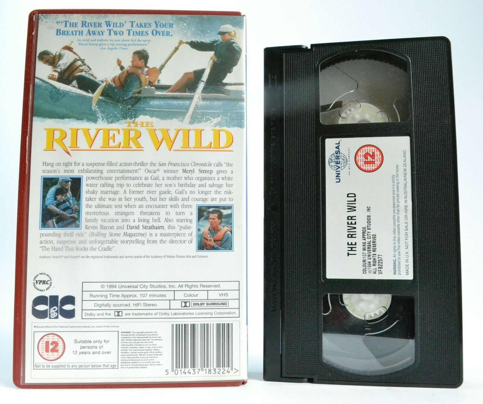 The River Wild (1994): Dramatic Adventure - Meryl Streep / Kevin Bacon - Pal VHS-