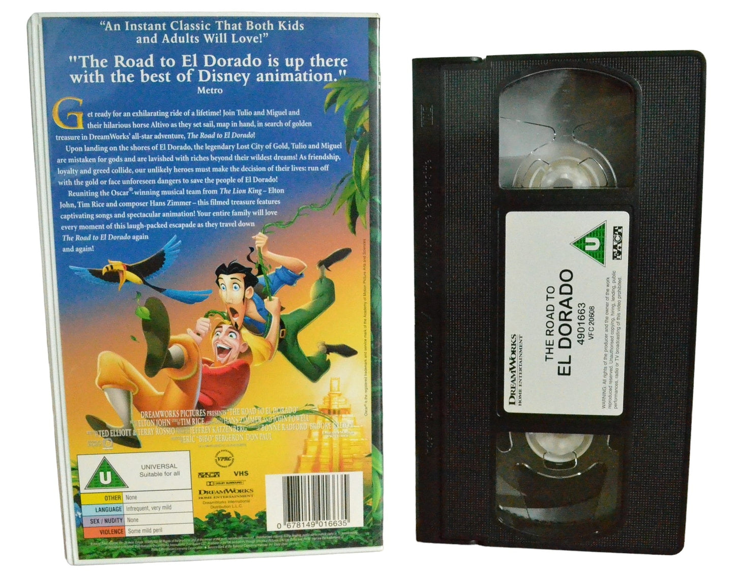 The Road To El Dorado - Dream Works Home Entertainment - 4901663 - Children - Pal - VHS-