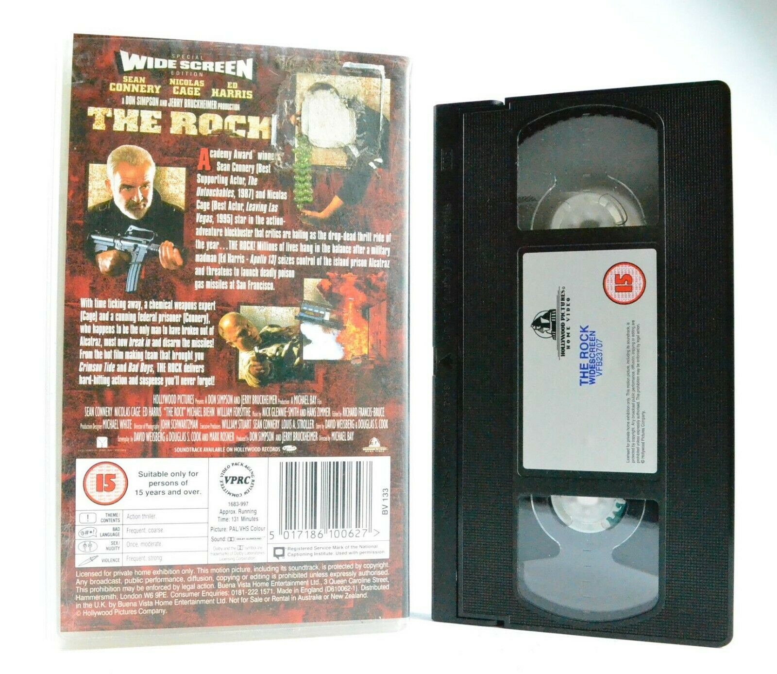 The Rock: Film By M.Bay (1996) - Action - Widescreen - Sean Connery Movie - VHS-