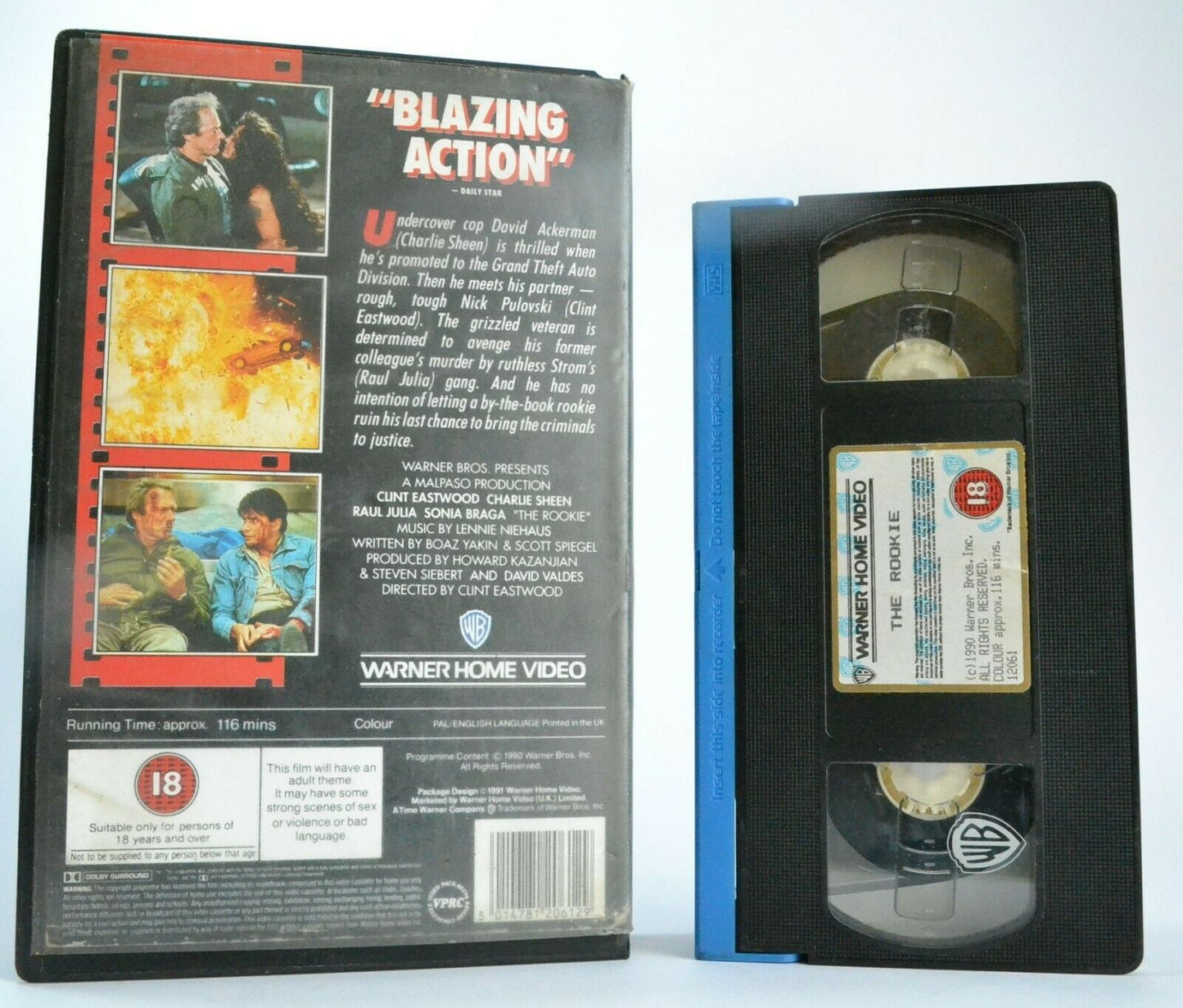 The Rookie: Buddy Cop Explosive Action - Clint Eastwood/Charlie Sheen - Pal VHS-