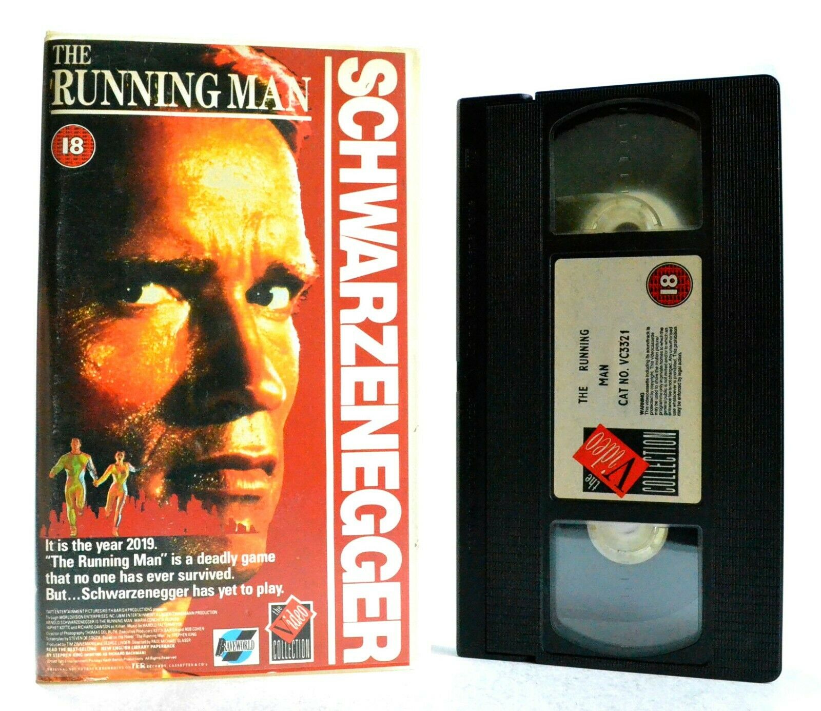 The Running Man: Based On S.King Novel - Sci-Fi Action - A.Schwarzenegger - VHS-