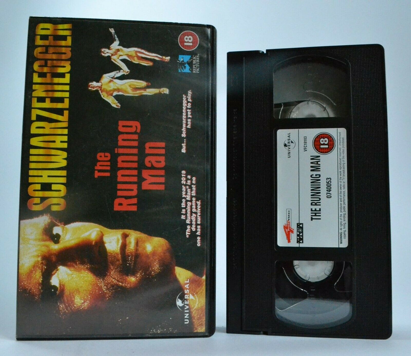 The Running Man: Stephen King - Sci-Fi Action - Arnold Schwarzenegger - Pal VHS-