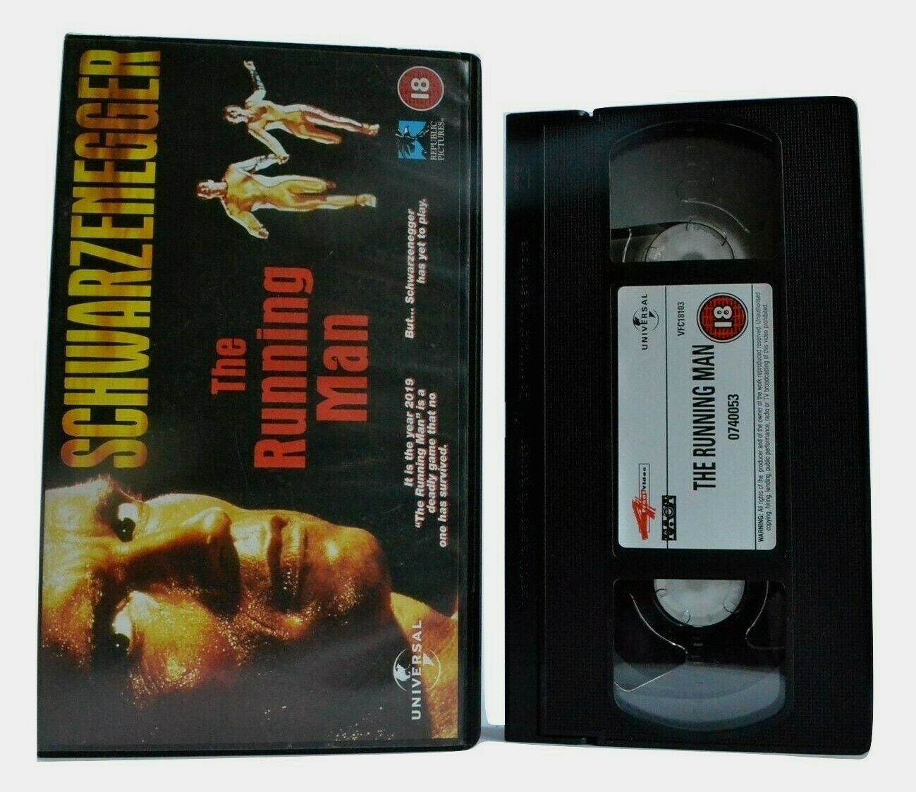 The Running Man: Stephen King - Sci-Fi Action - Arnold Schwarzenegger - Pal VHS-