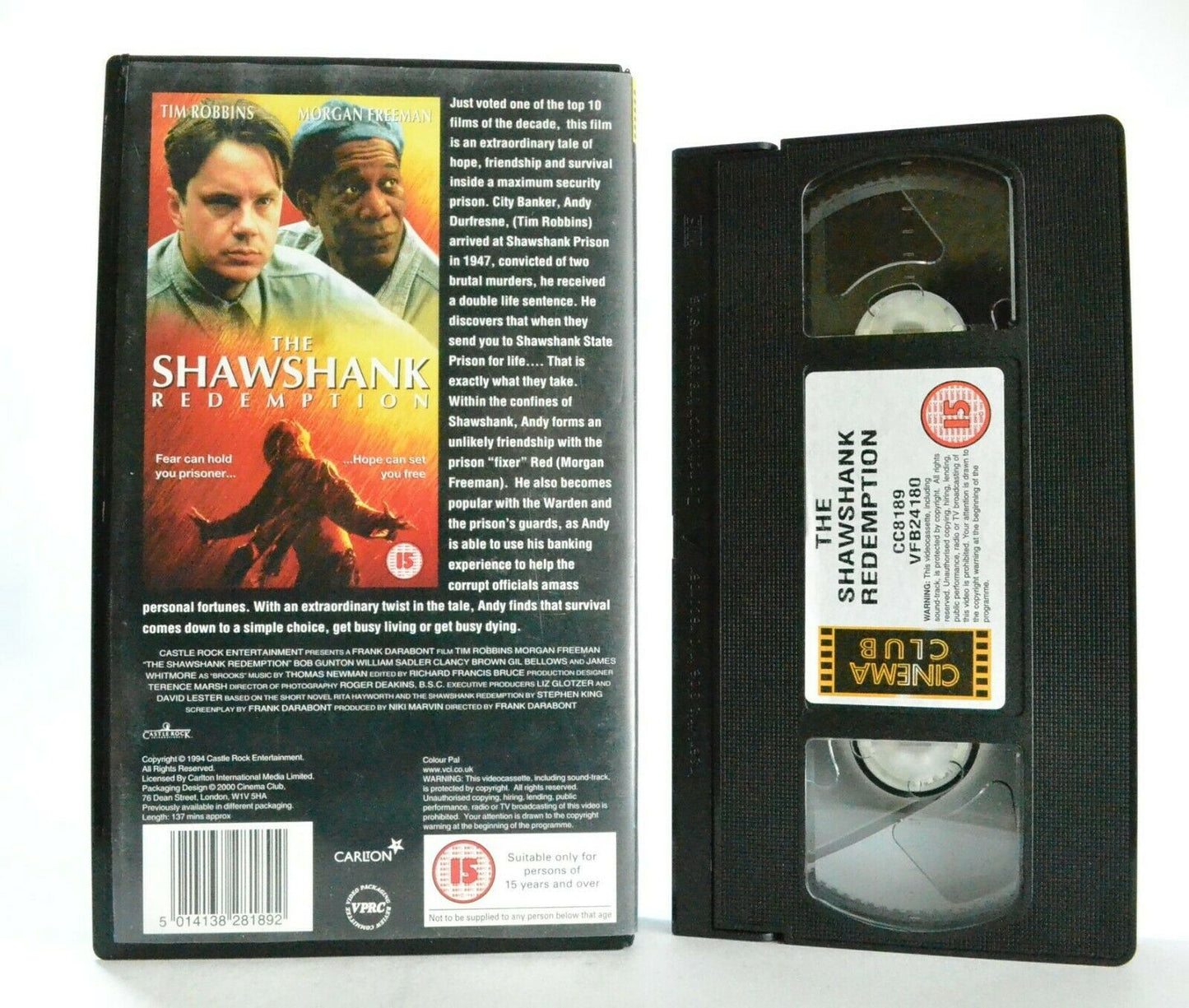 The Shawshank Redemption: Based On S.King Novel - Drama (1994) - T.Robbins - VHS-