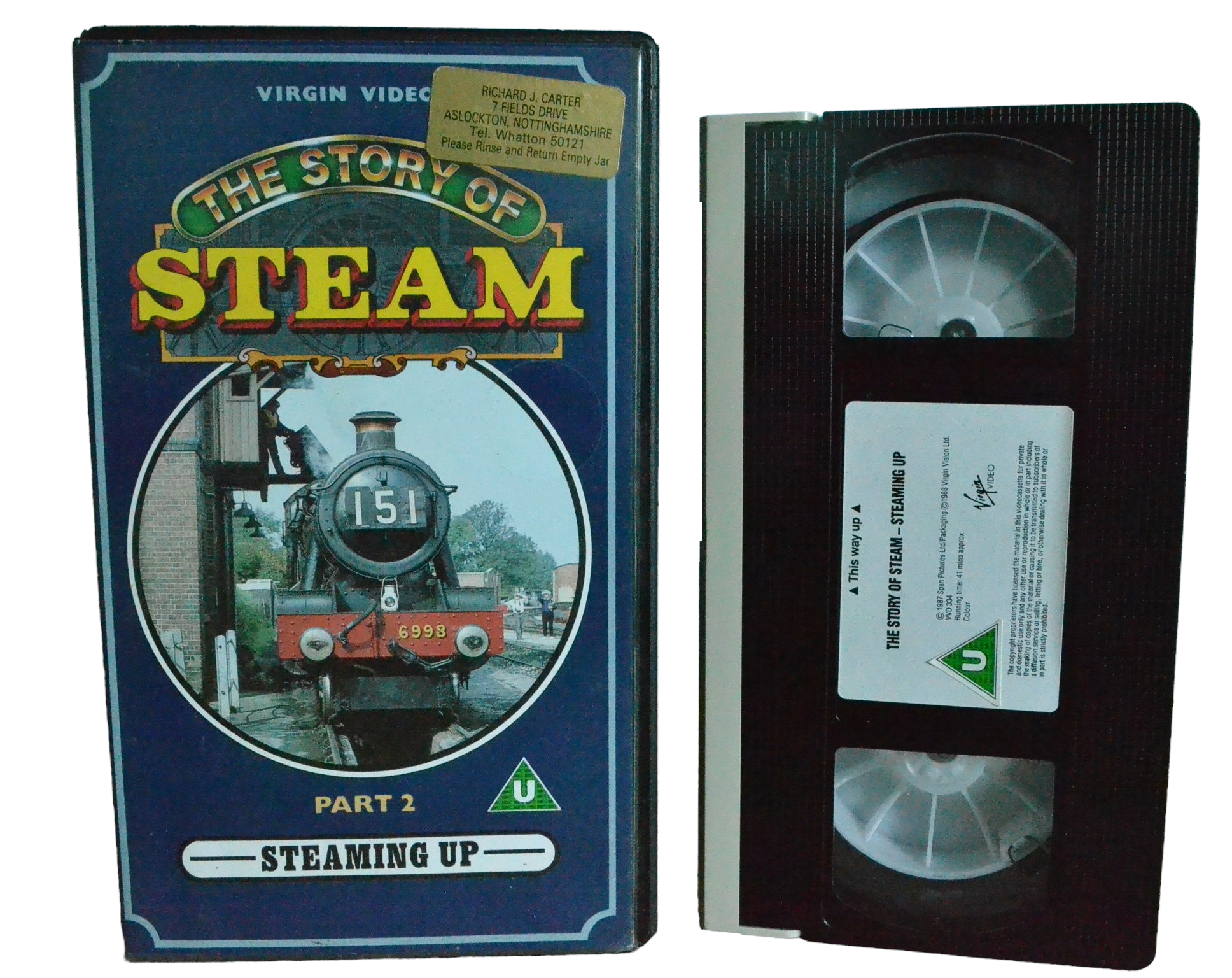 The Story Of Steam Part 2 - Virgin Video - VVD 334 - Steam Trains - Pal - VHS-