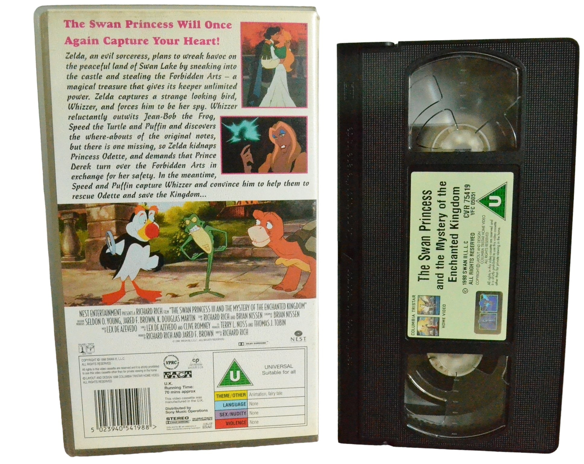 The Swan Princess and the Mystery of the Enchanted Kingdom - Columbia Tristar Home Video - CVR75419 - Children - Pal - VHS-