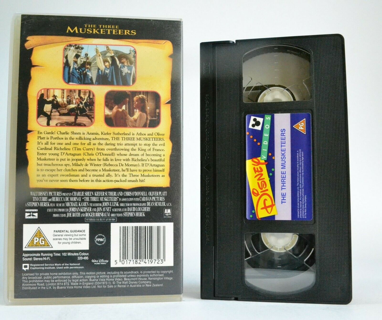 The The Musketeers: (1993) Walt Disney - Action/Adventure - Charlie Sheen - VHS-