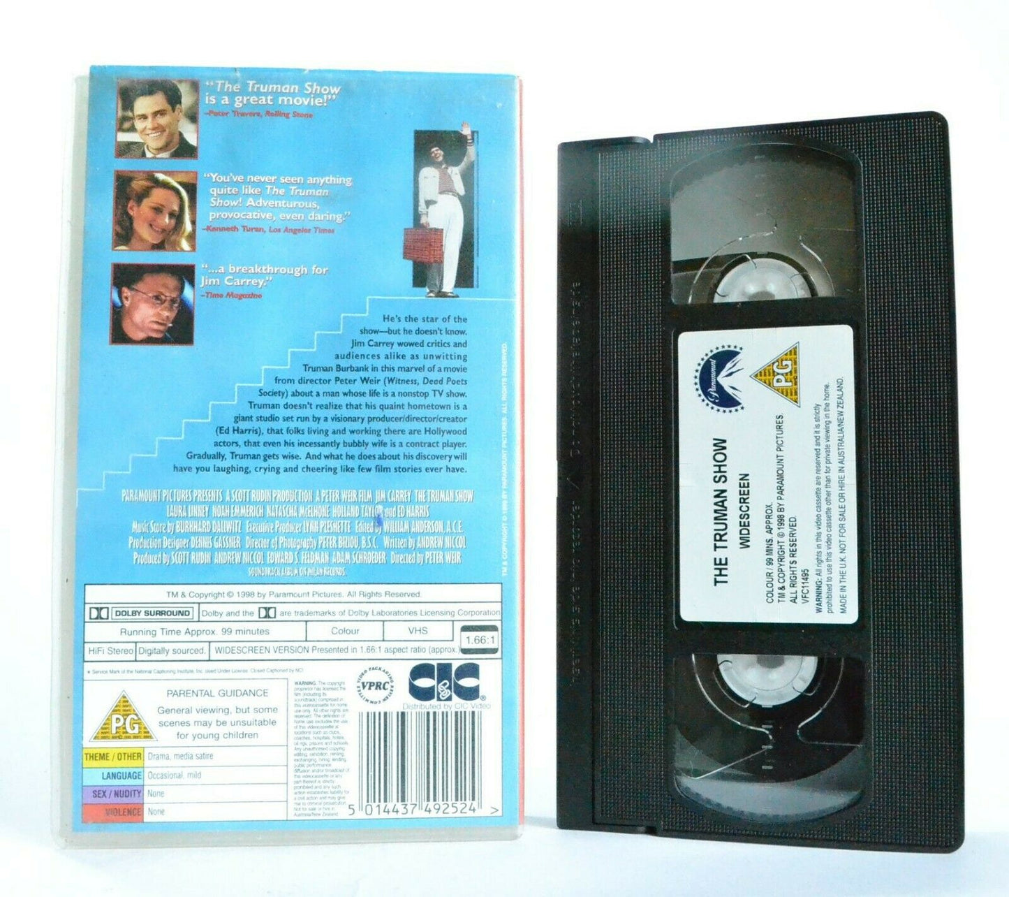 The Truman Show: Paramount (1999) - Widescreen Drama - Jim Carrey - Pal VHS-