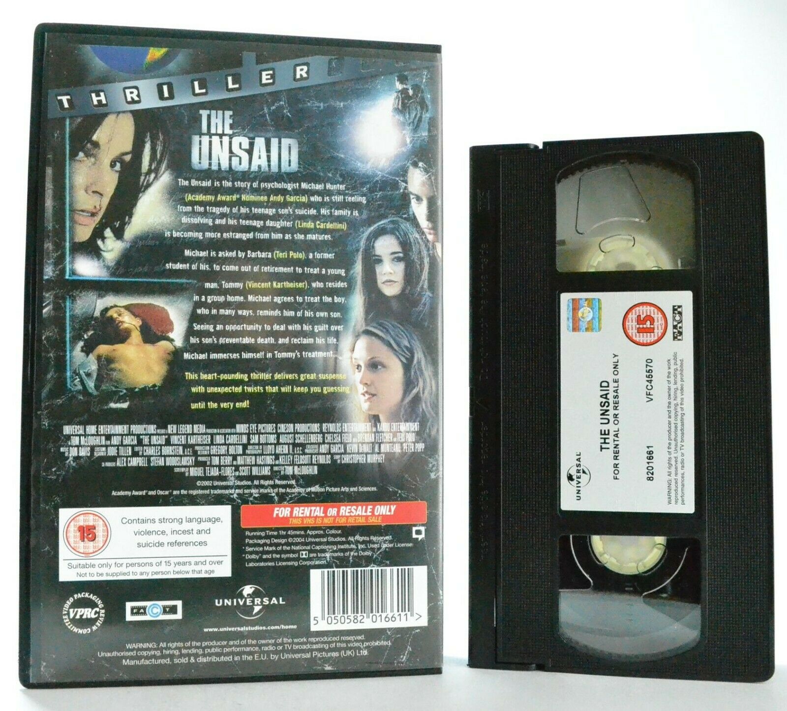 The Unsaid: Thriller/Drama (2001) - Large Box - Family Tragedy - A.Garcia - VHS-