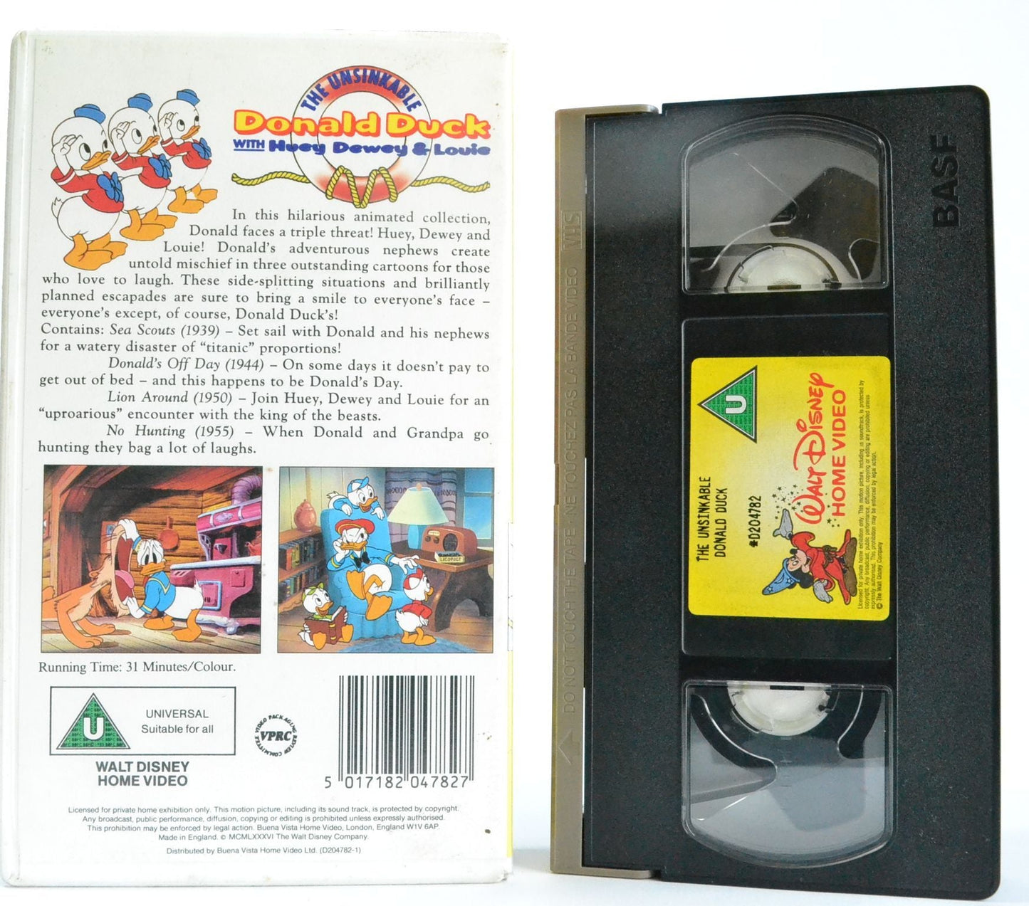 The Unsinkable Donald Duck: With Huey, Dewey & Louie - Antique Disney - VHS-