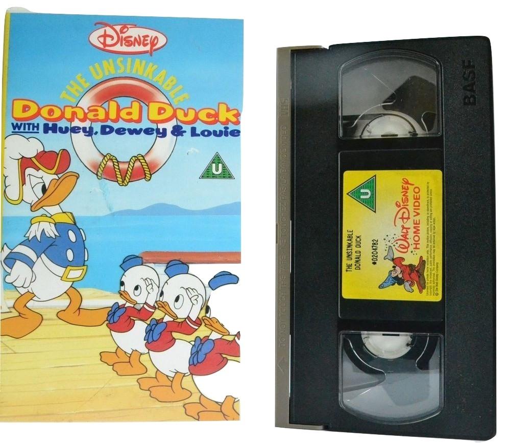 The Unsinkable Donald Duck: With Huey, Dewey & Louie - Antique Disney - VHS-