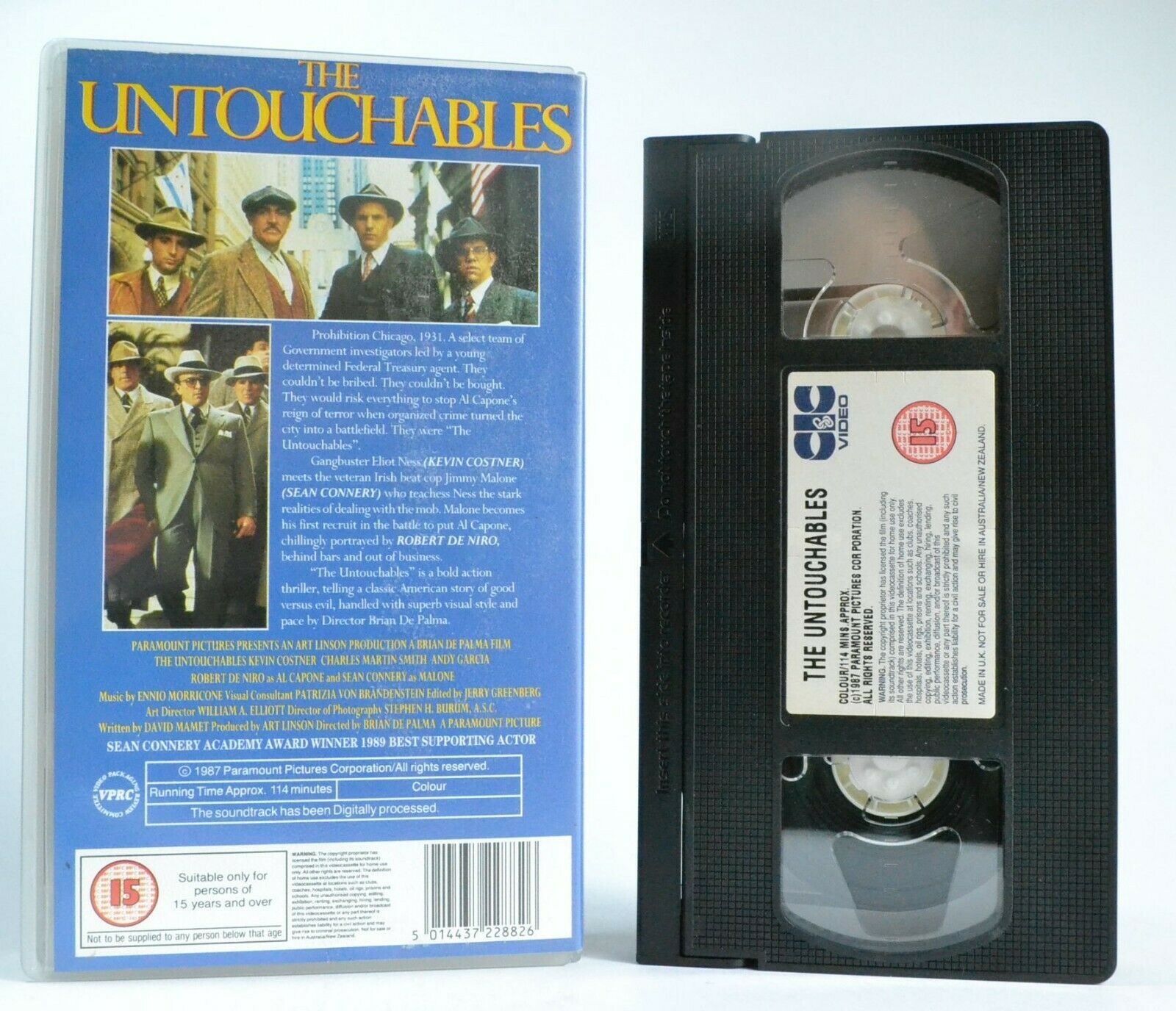 The Untouchables (1987): Gangster Drama [Al Capone] Robert De Niro - Pal VHS-