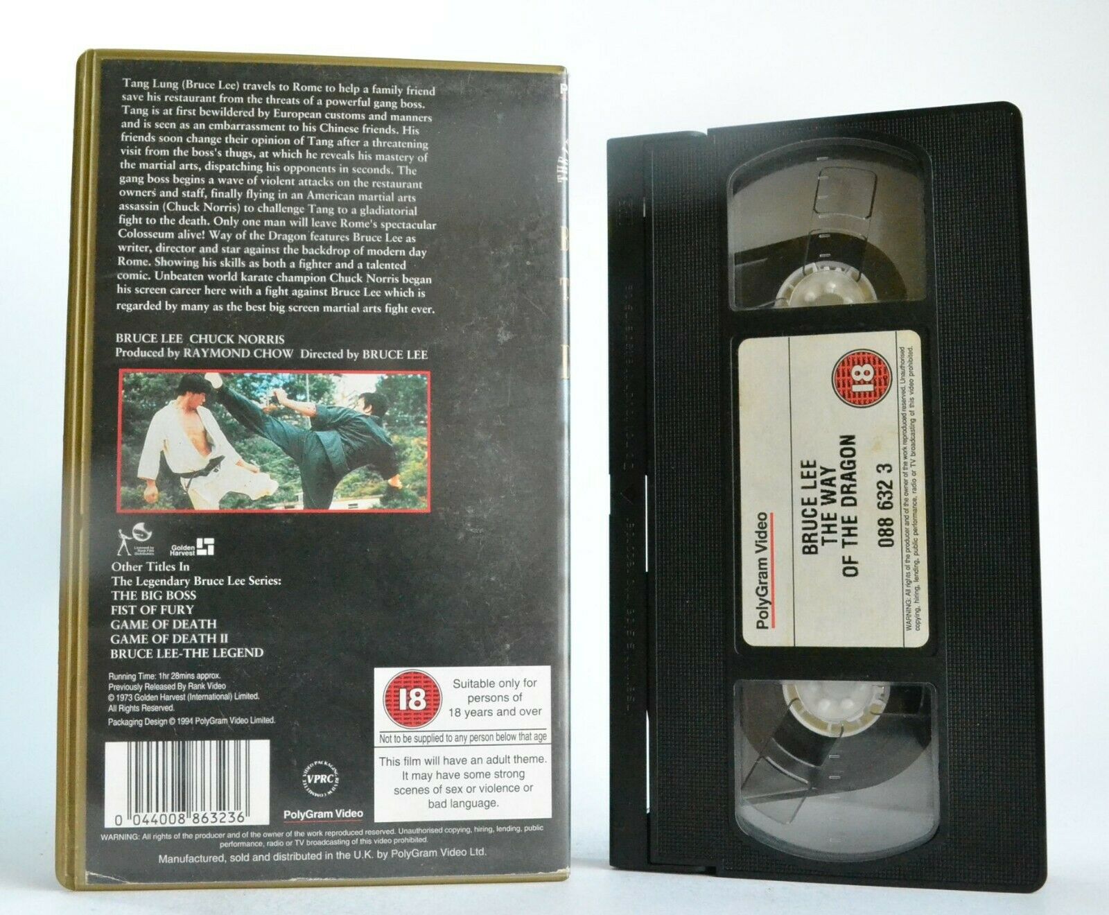 The Way Of The Dragon: Martial Arts Classic - Bruce Lee/Chuck Norris - Pal VHS-