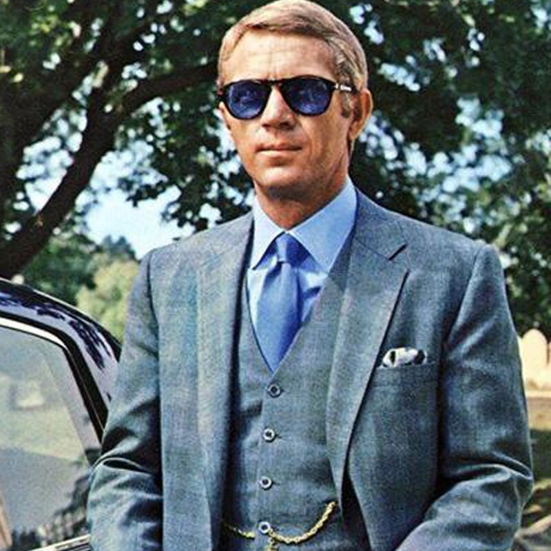 Thomas Crown Affair - Steve McQueen - Classic Vintage Pilot Steve Style Polarized Sunglasses - Men Driving - Protection UV400-