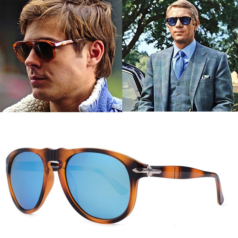 Thomas Crown Affair - Steve McQueen - Classic Vintage Pilot Steve Style Polarized Sunglasses - Men Driving - Protection UV400-