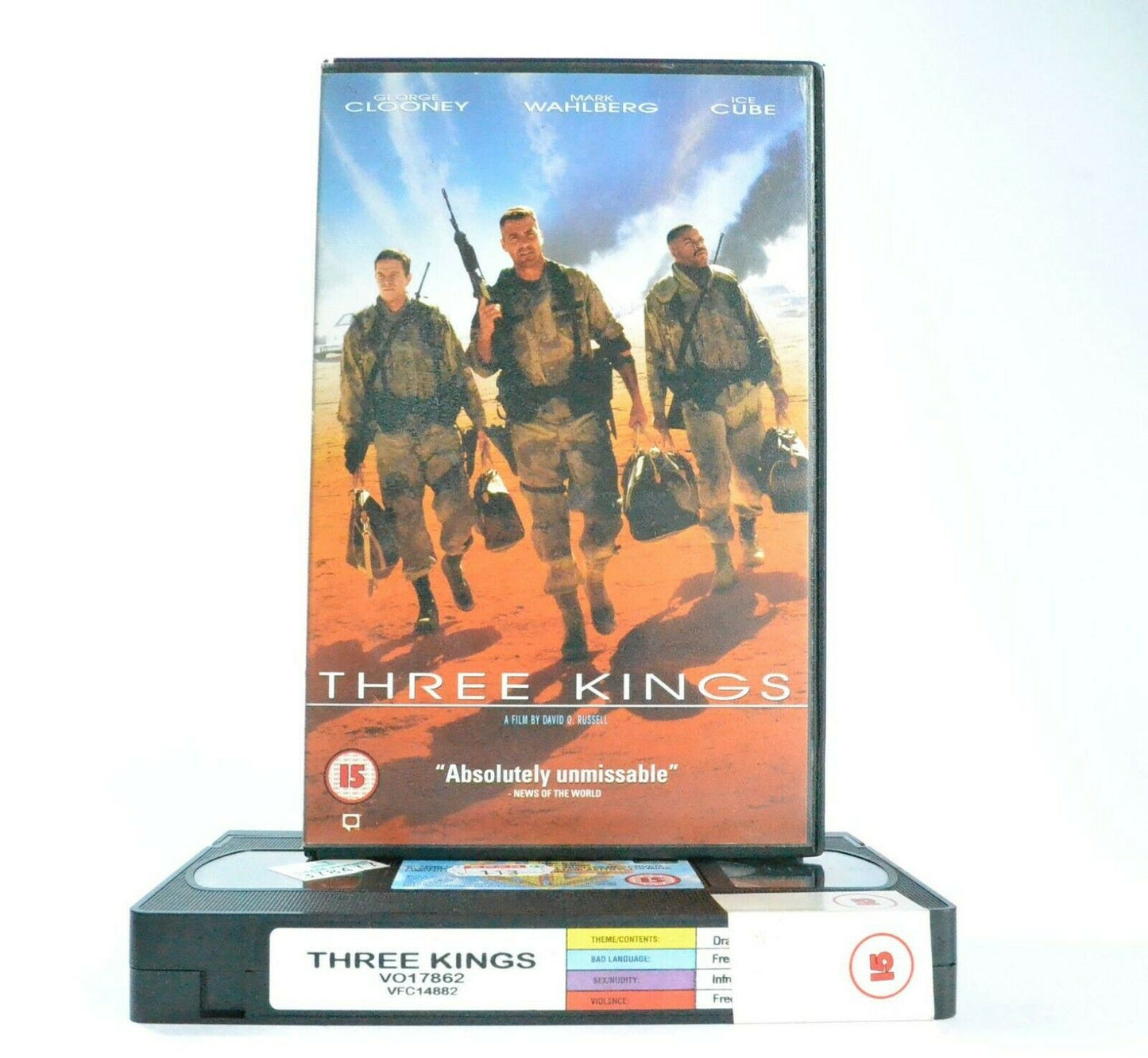 Three Kings: G.Clooney/M.Wahlberg - Action/Adventure (1999) - Large Box - VHS-