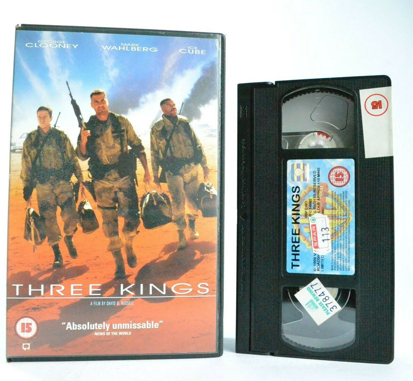 Three Kings: G.Clooney/M.Wahlberg - Action/Adventure (1999) - Large Box - VHS-