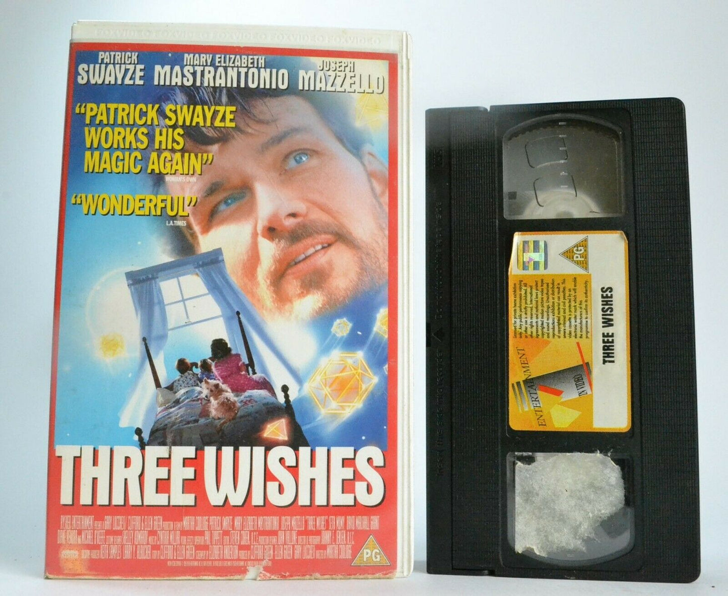 Three Wishes (1995) - Fantasy Drama -<[Large Box]>- Patrick Swayze - Pal VHS-